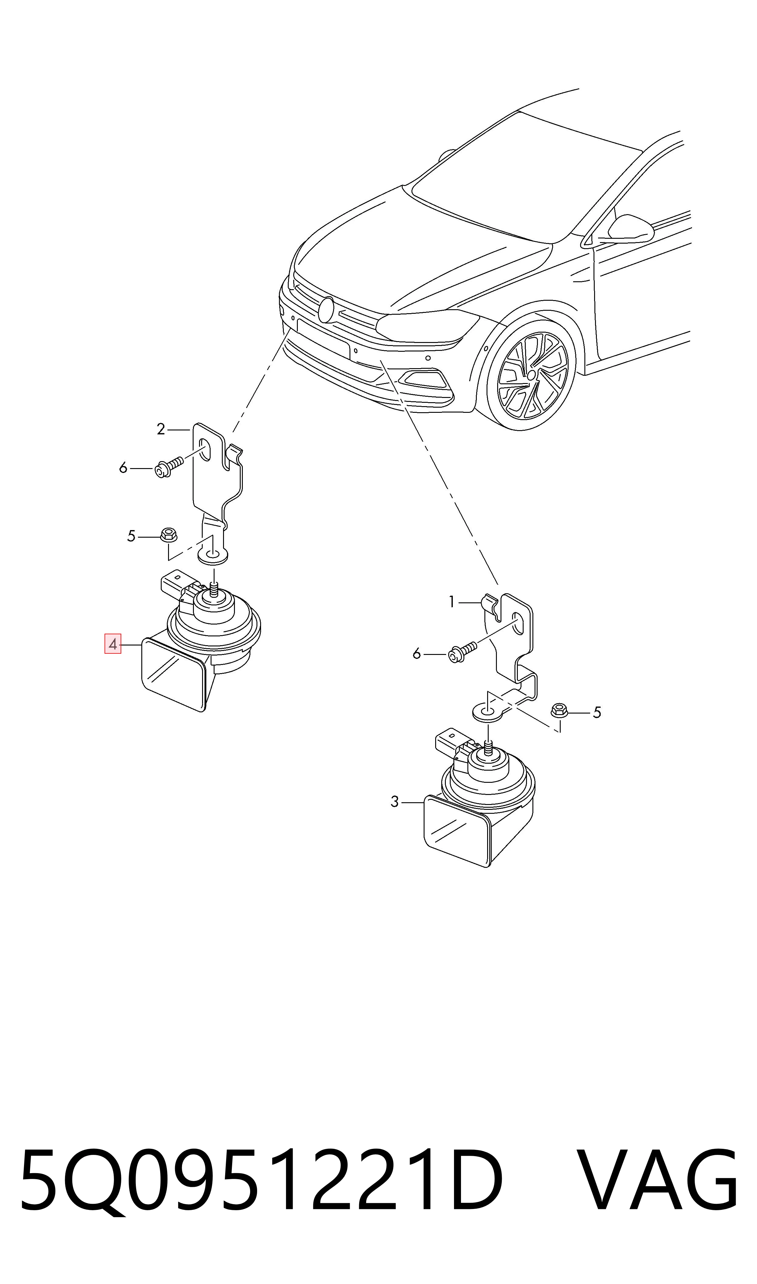Claxon VAG 5Q0951221D precio, desde 68,24 EUR