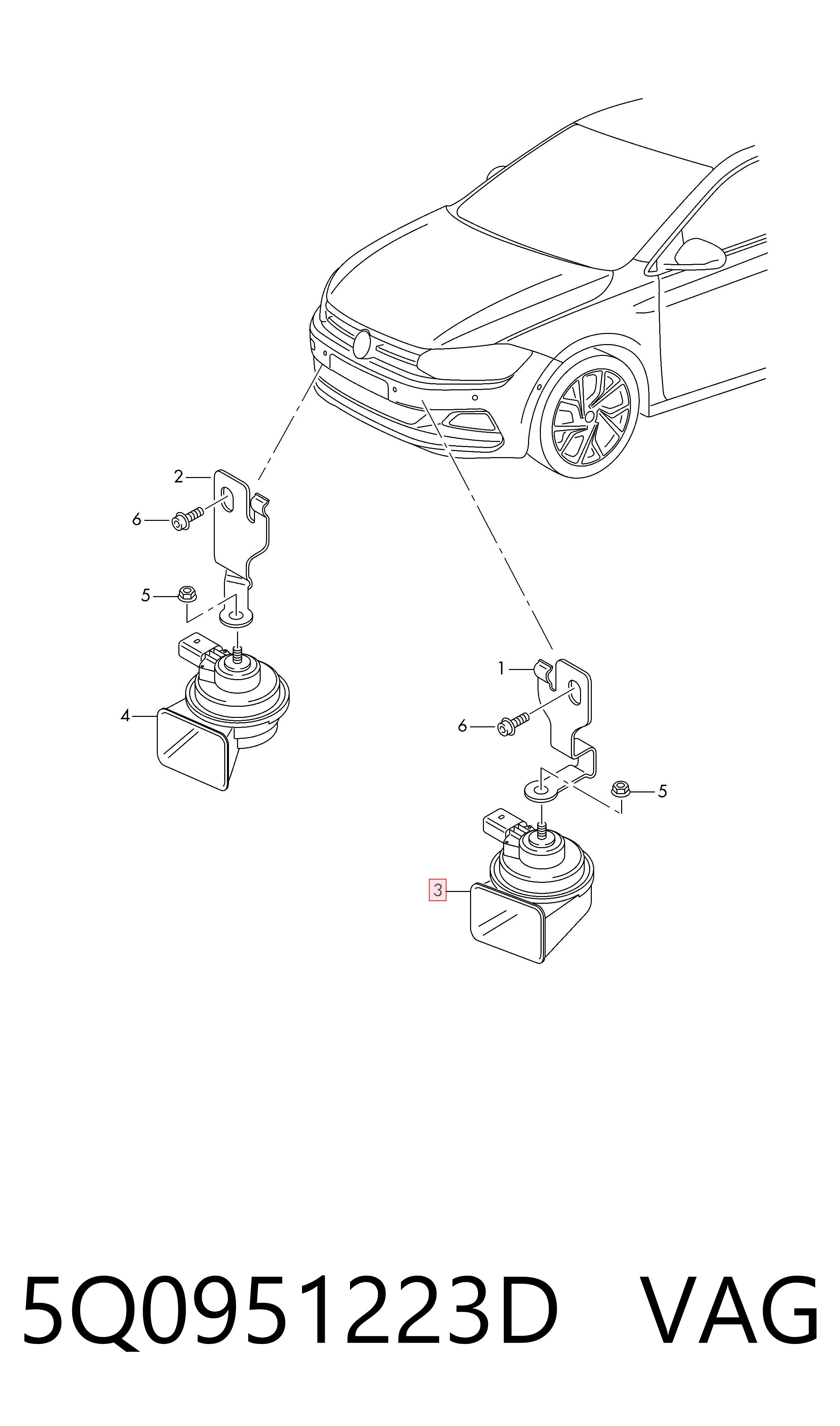 Claxon VAG 5Q0951223D precio, desde 78,41 EUR