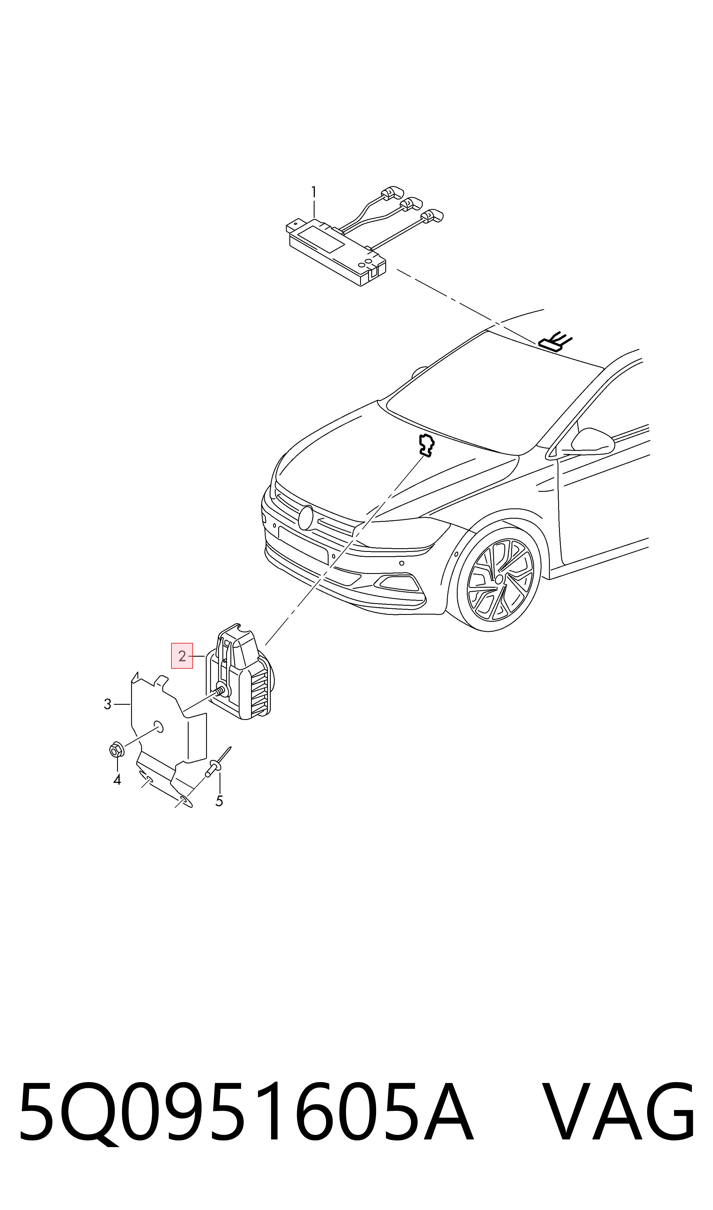 5Q0951605A VAG Sirena de alarma antirrobo