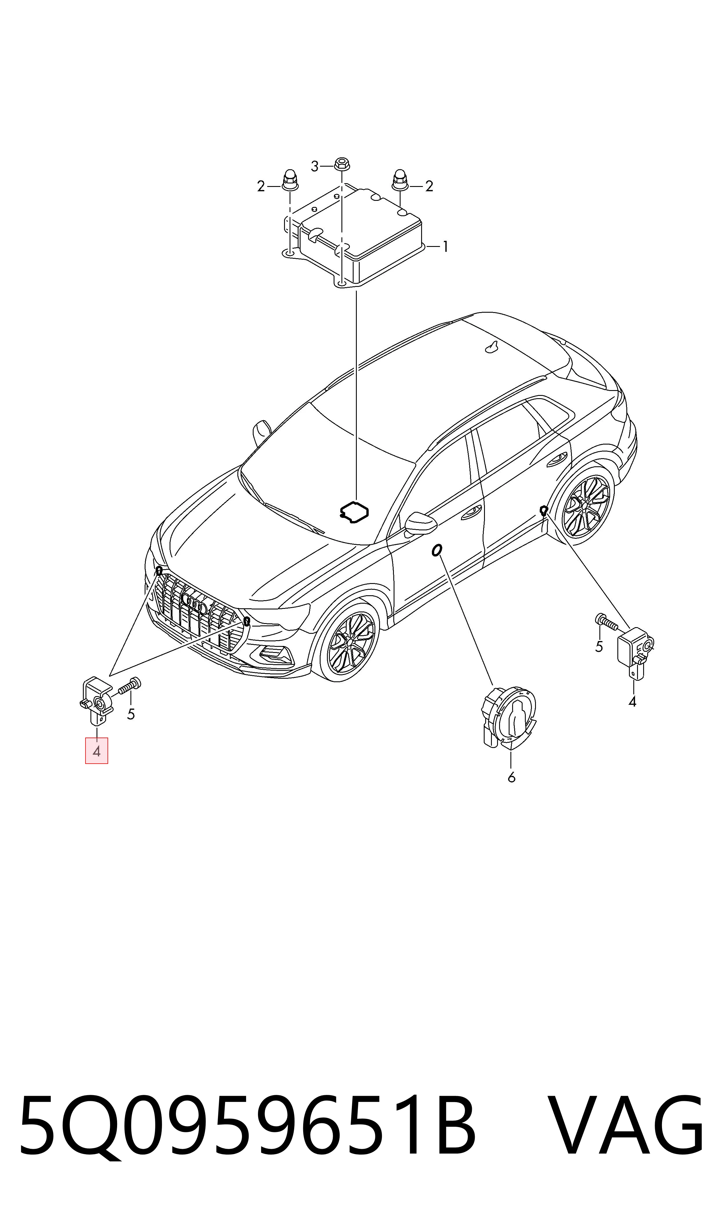 Comprar 5Q0959651B VAG Sensor de airbag delantero