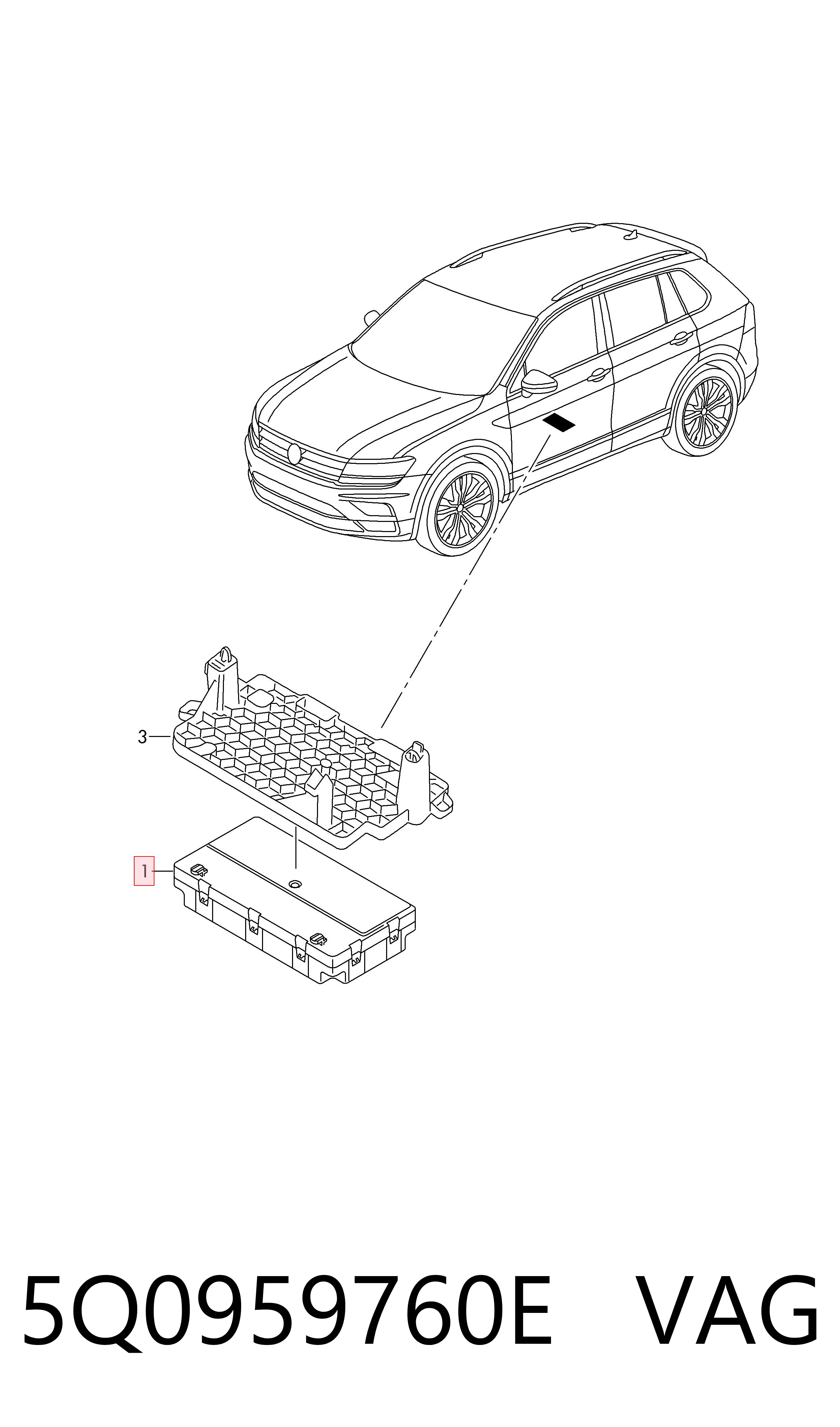 5Q0959760E VAG Módulo de control de la unidad electrónica del asiento delantero