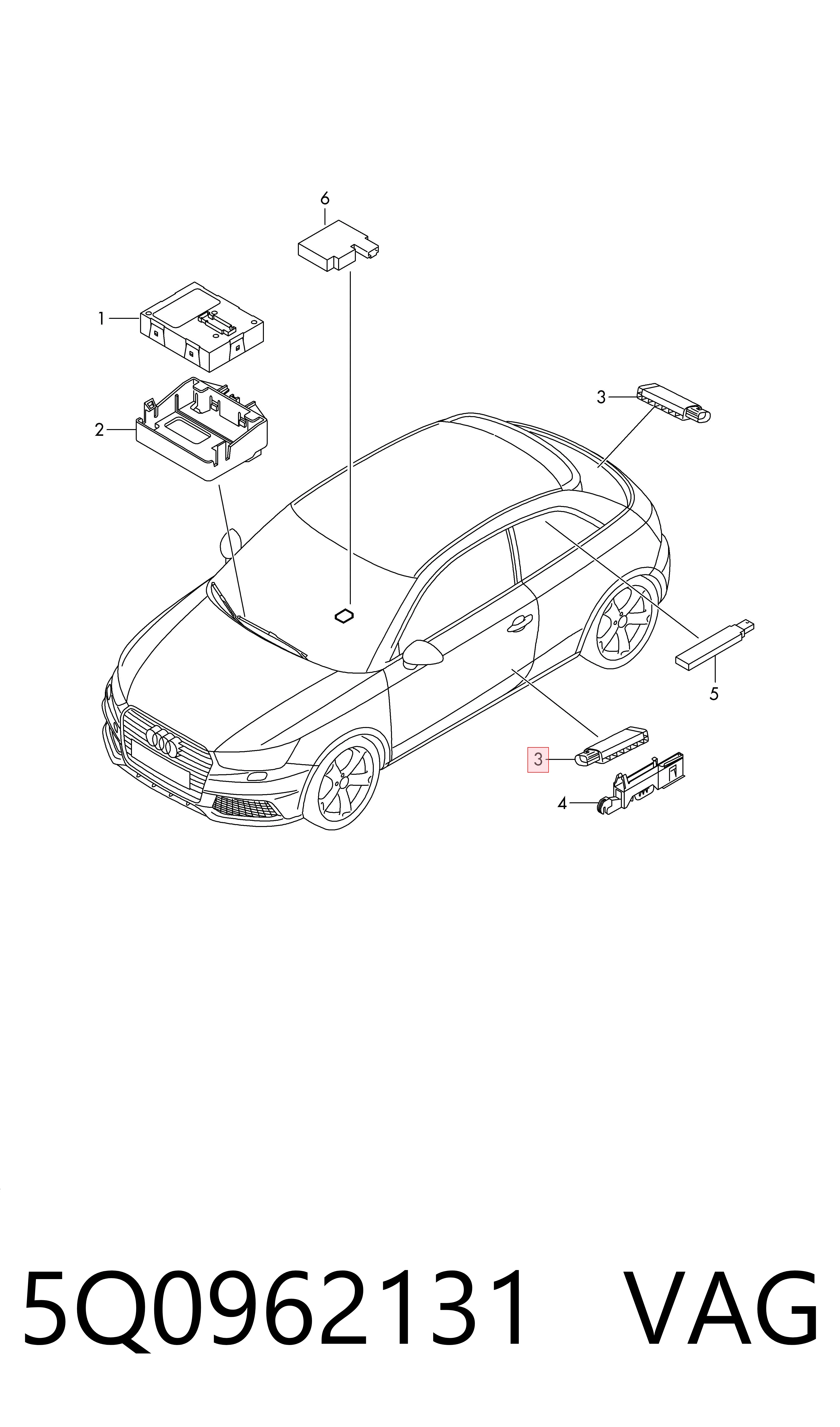 5Q0962131 VAG Antena Kessy