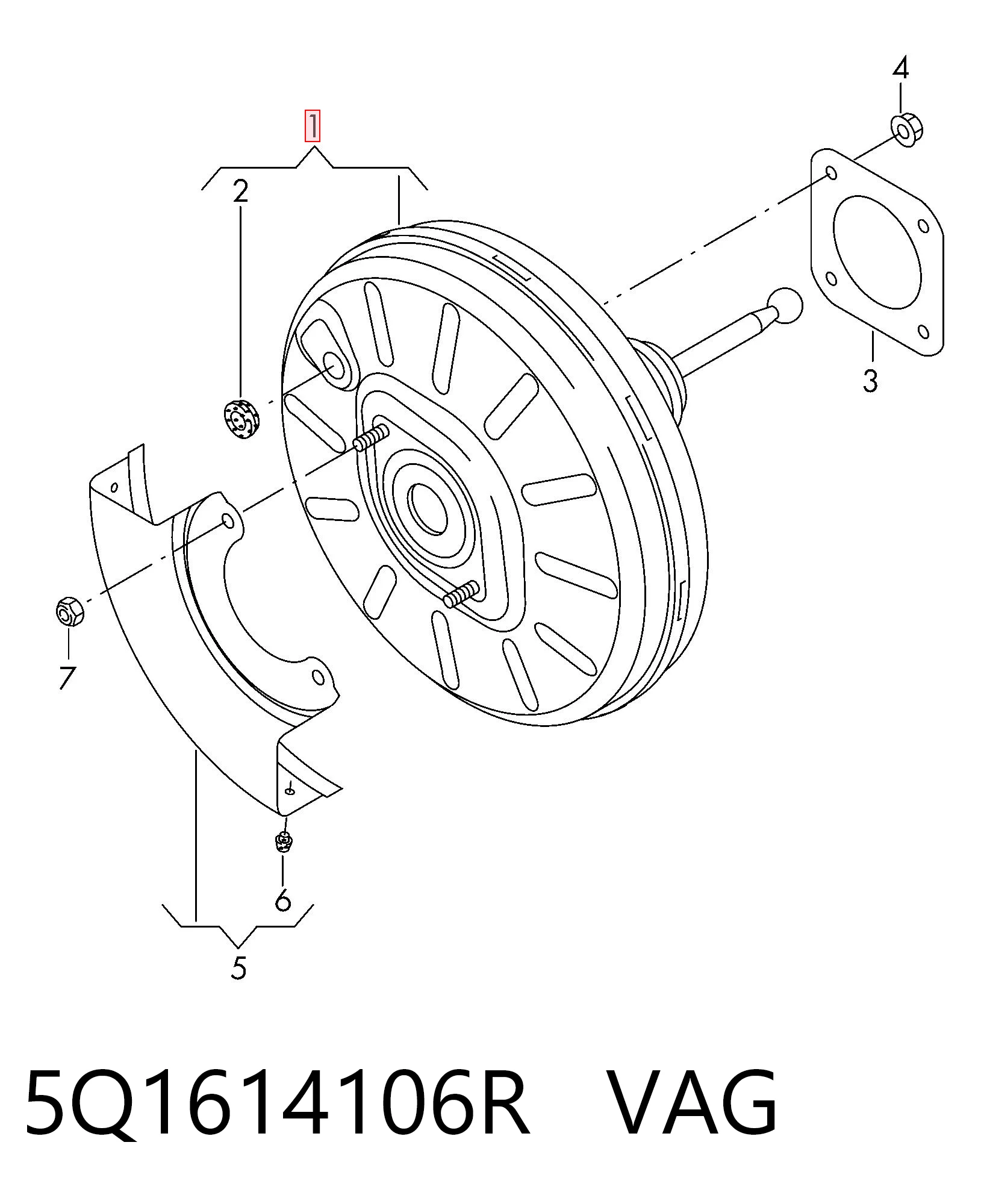 5Q1614106R VAG Servofreno