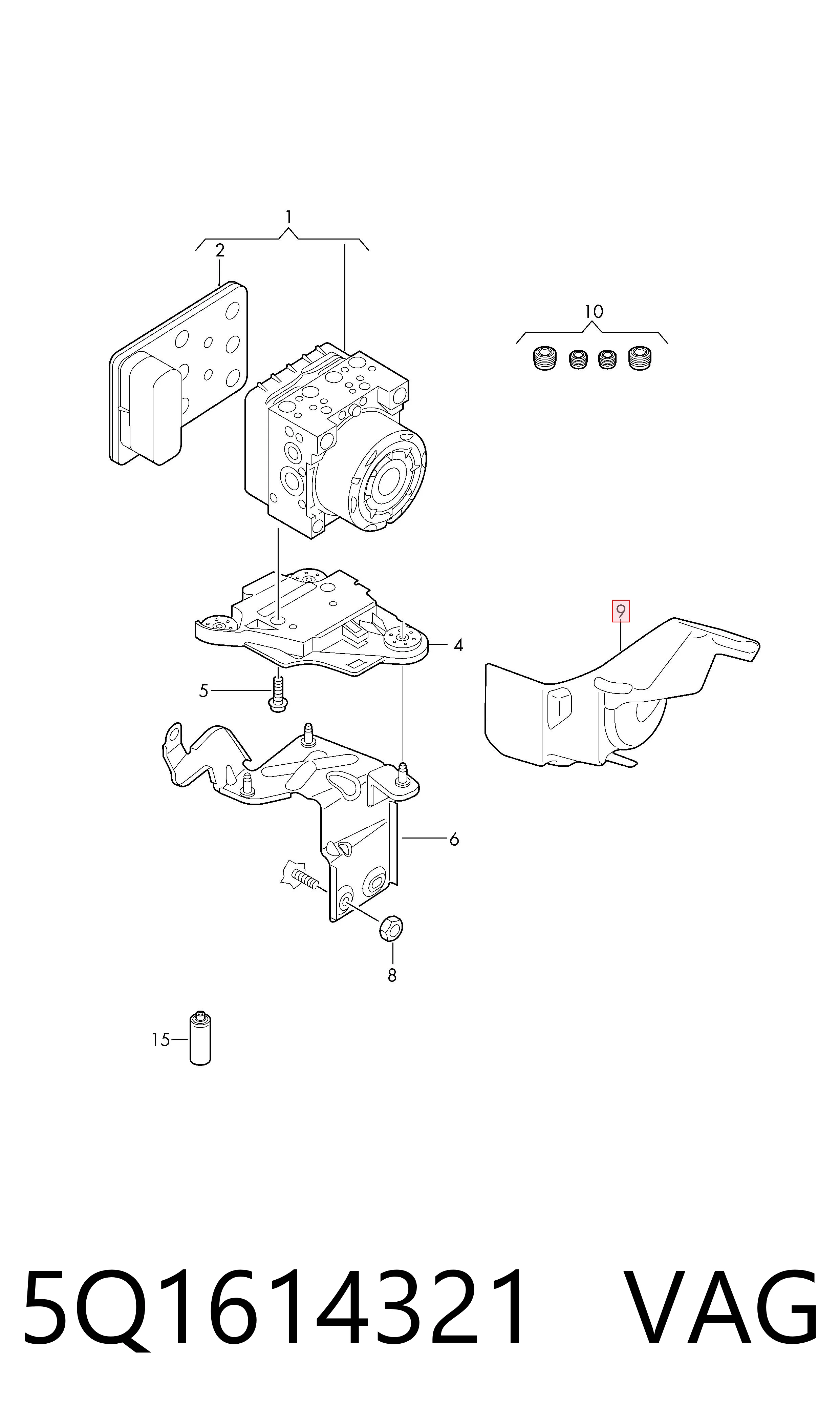Unidad de control ABS hidráulico para Volkswagen Jetta VII BU3, BU4