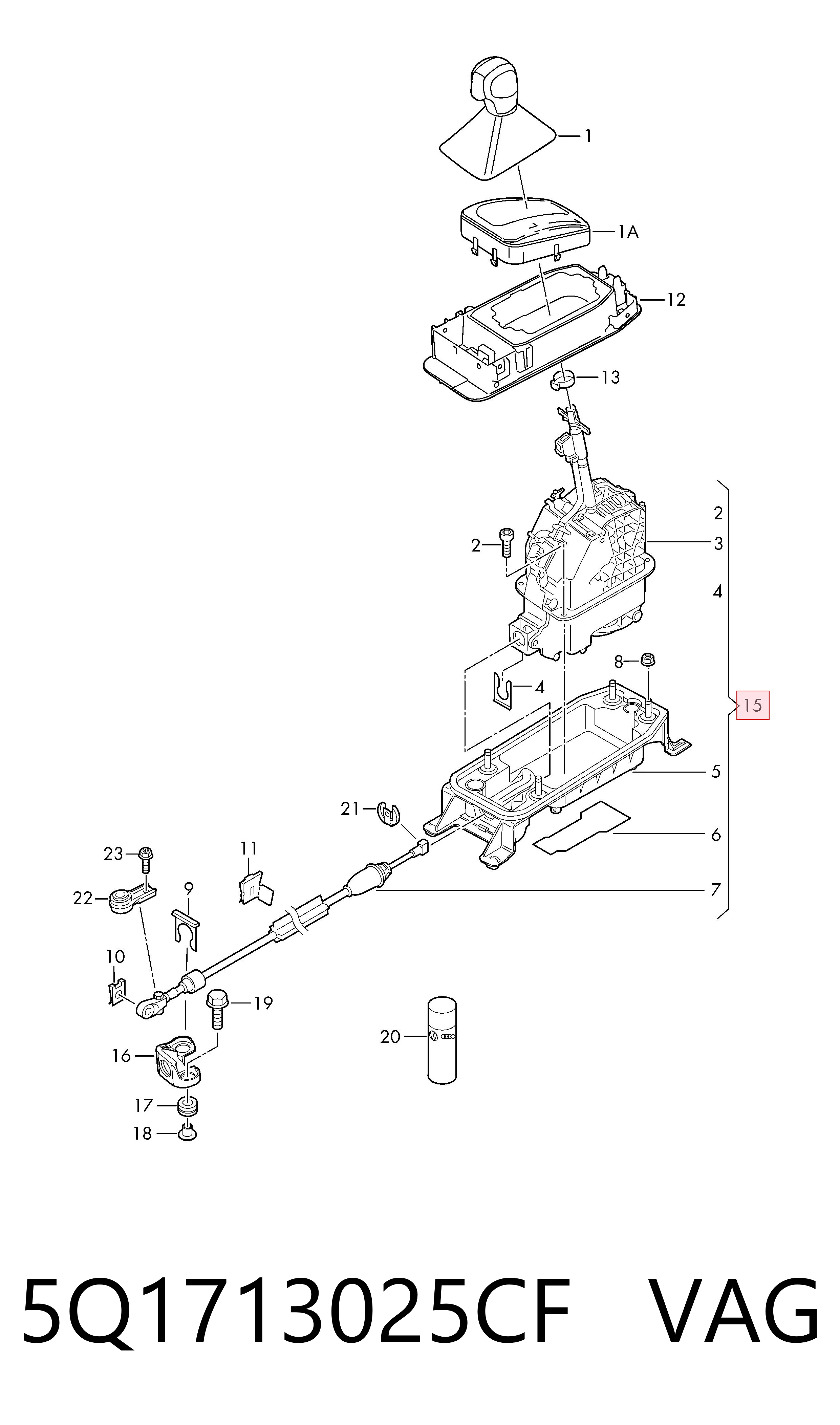 Comprar 5Q1713025CF VAG Palanca de cambios