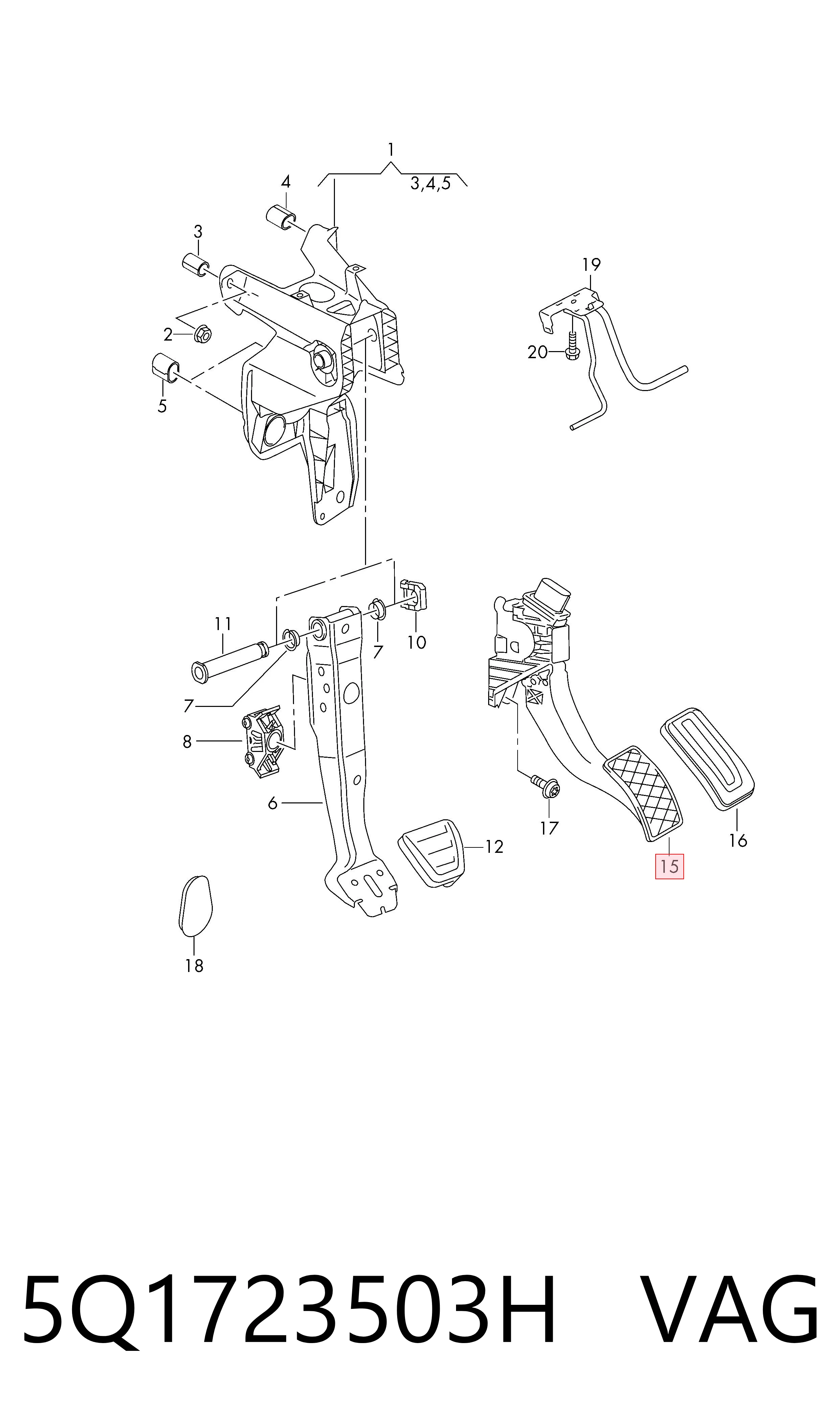 Pedal de aceleracion Audi A3  (2013-2020)