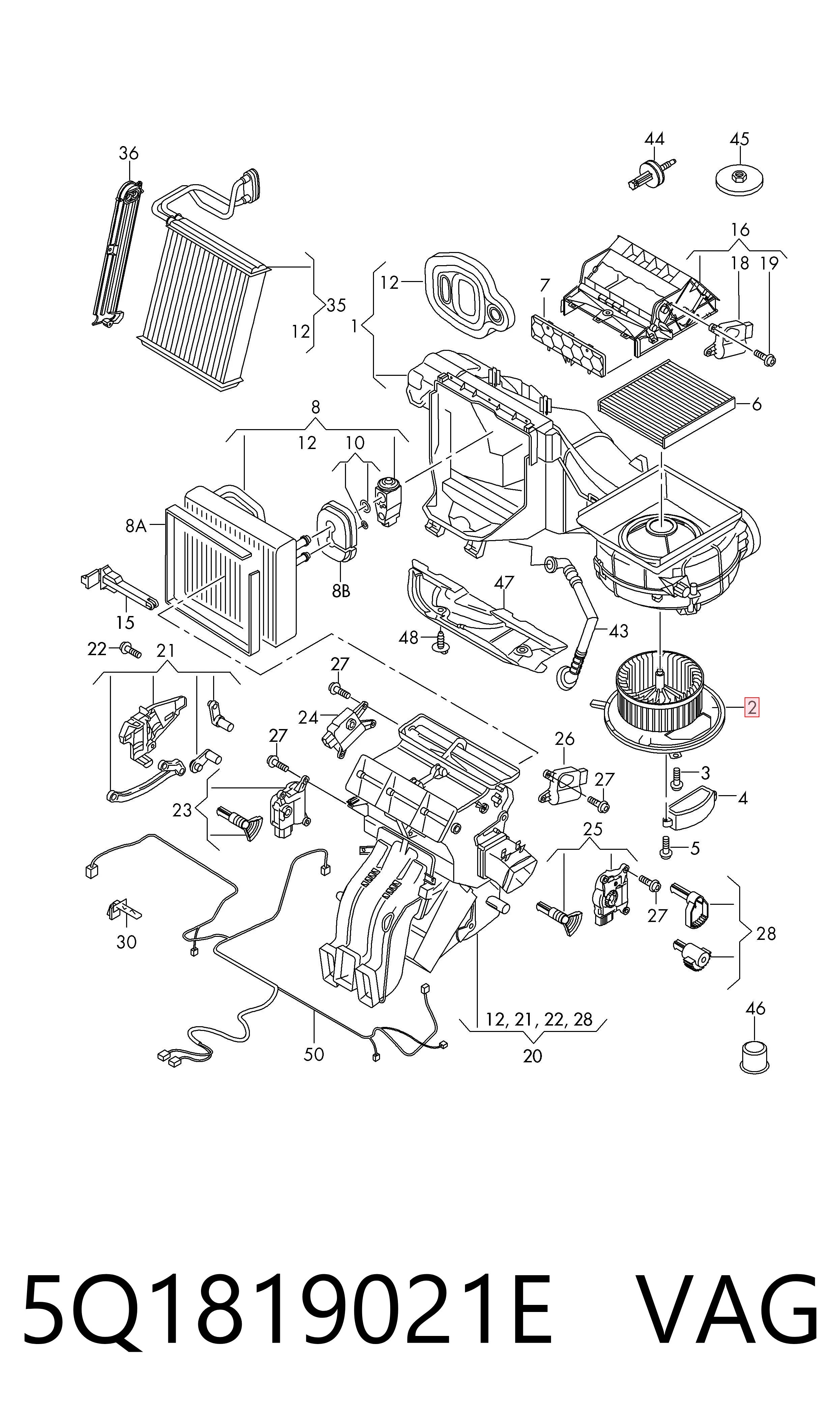 5Q1819021E VAG Ventilador de habitáculo