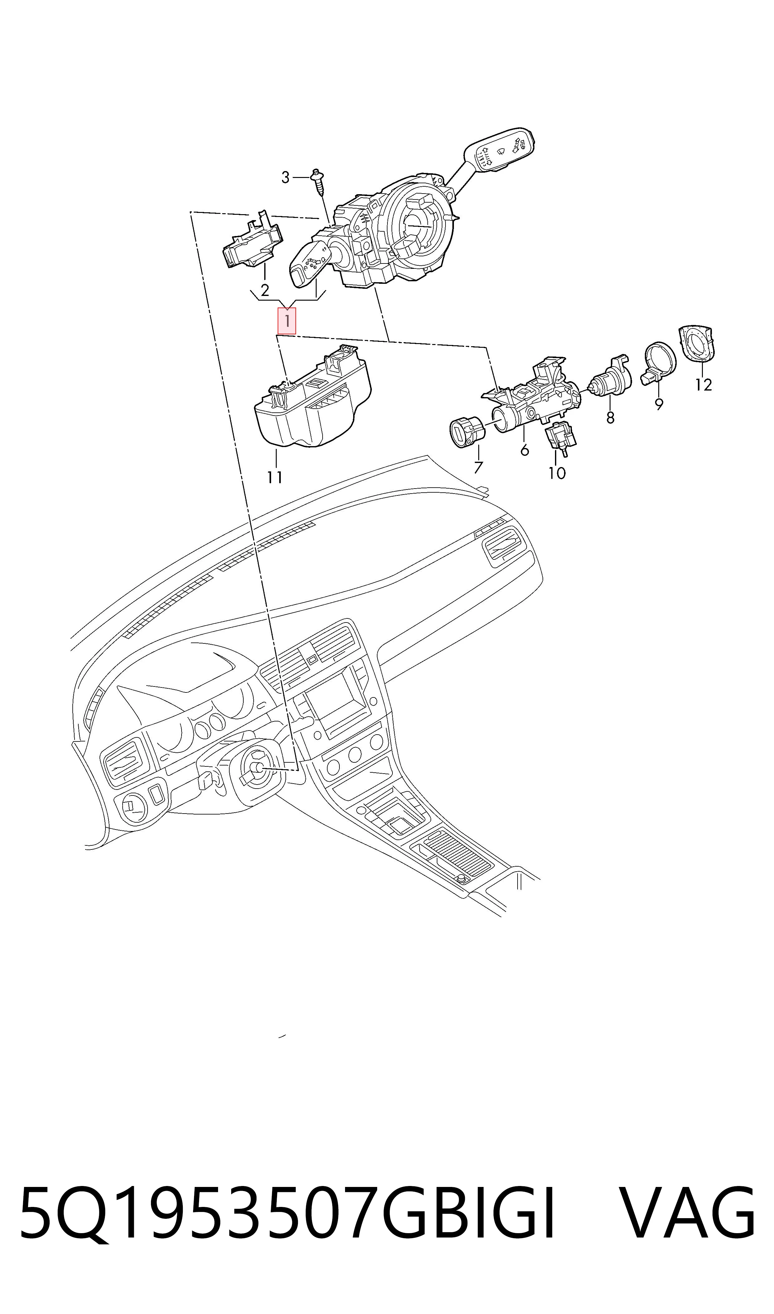 5Q1953507GBIGI VAG Anillo de AIRBAG 