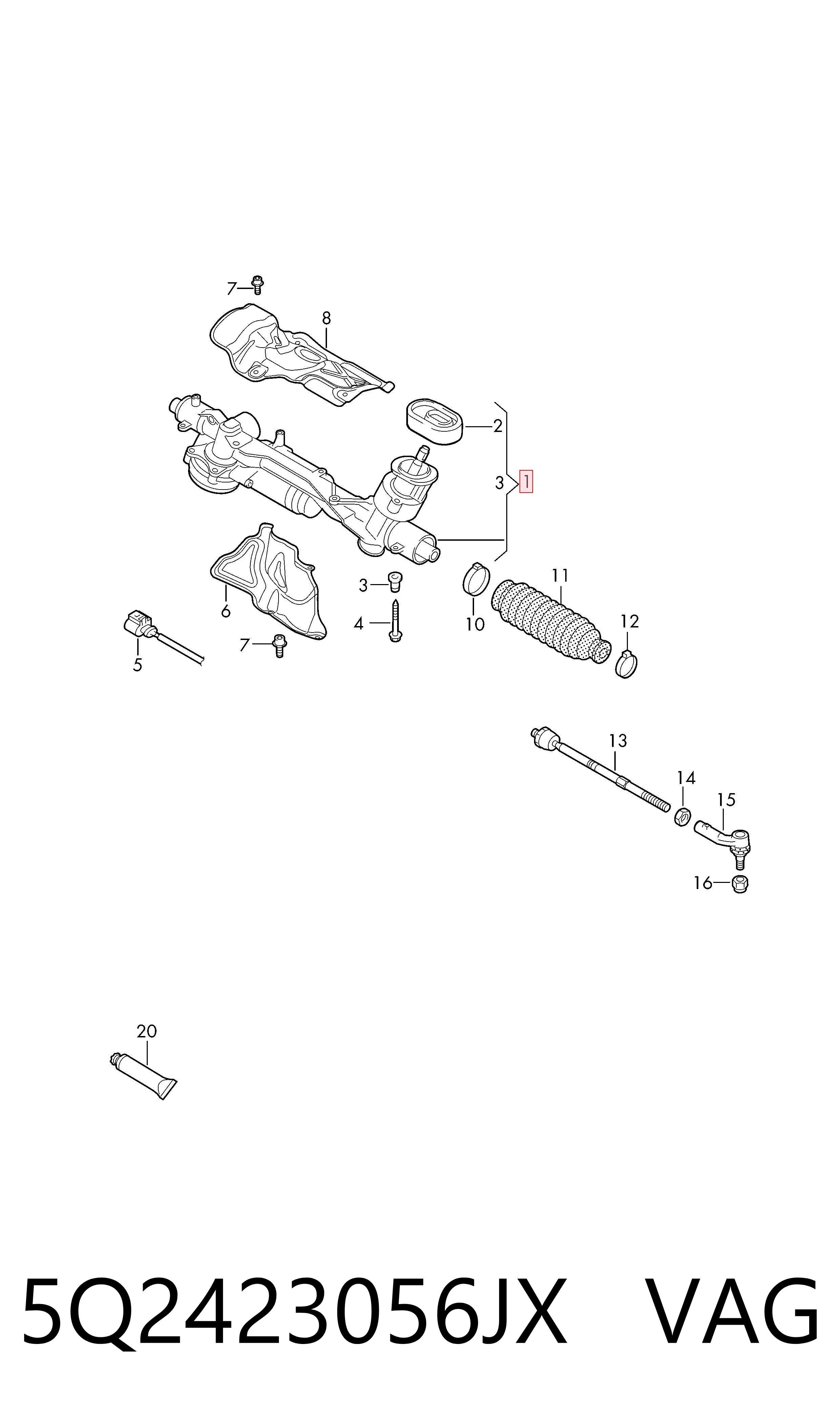 Cremallera caja de direccion Audi TT (2014-2026)