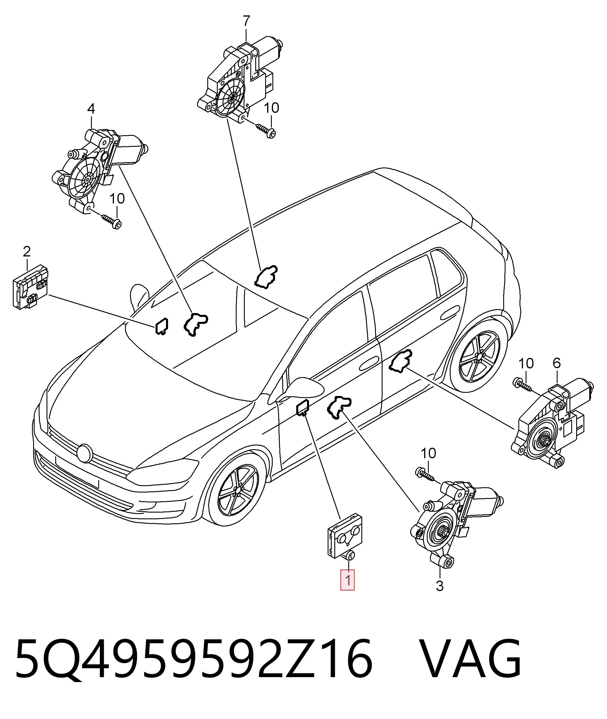 Módulo de confort para Skoda Octavia III A7 5E3, NL3, NR3