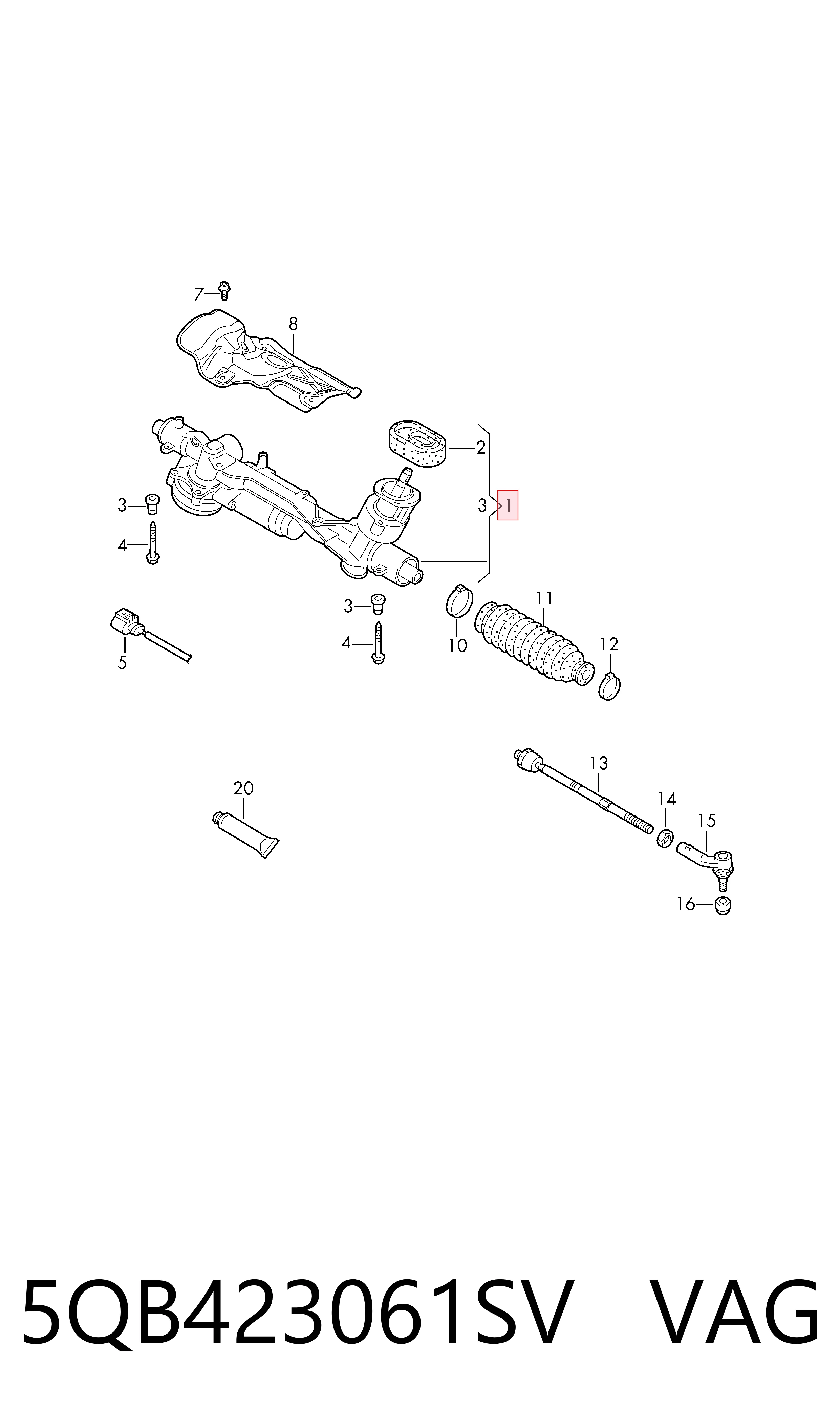 Comprar Cremallera de dirección Volkswagen Touran III 5T1