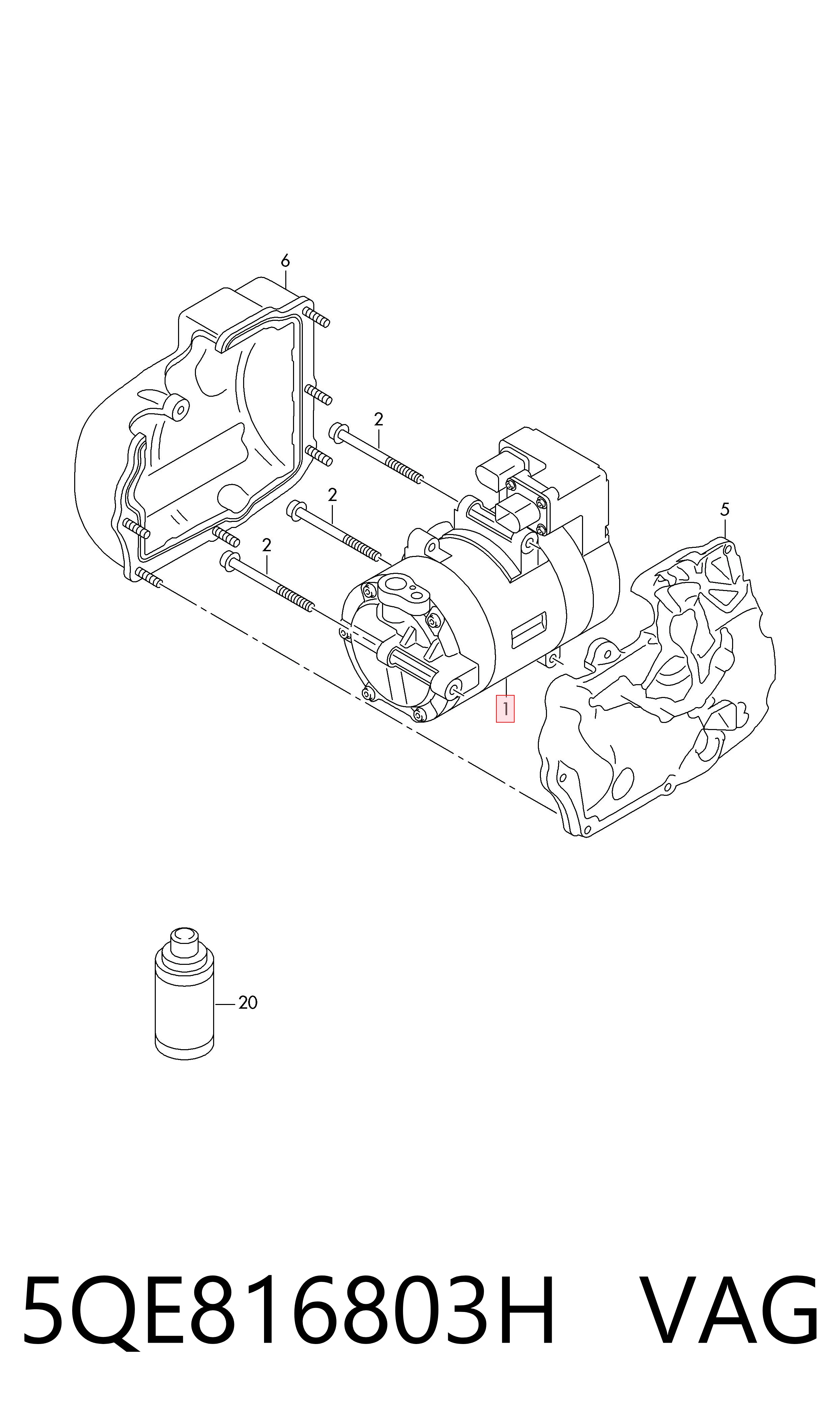 5QE816803H VAG Compresor climatizador