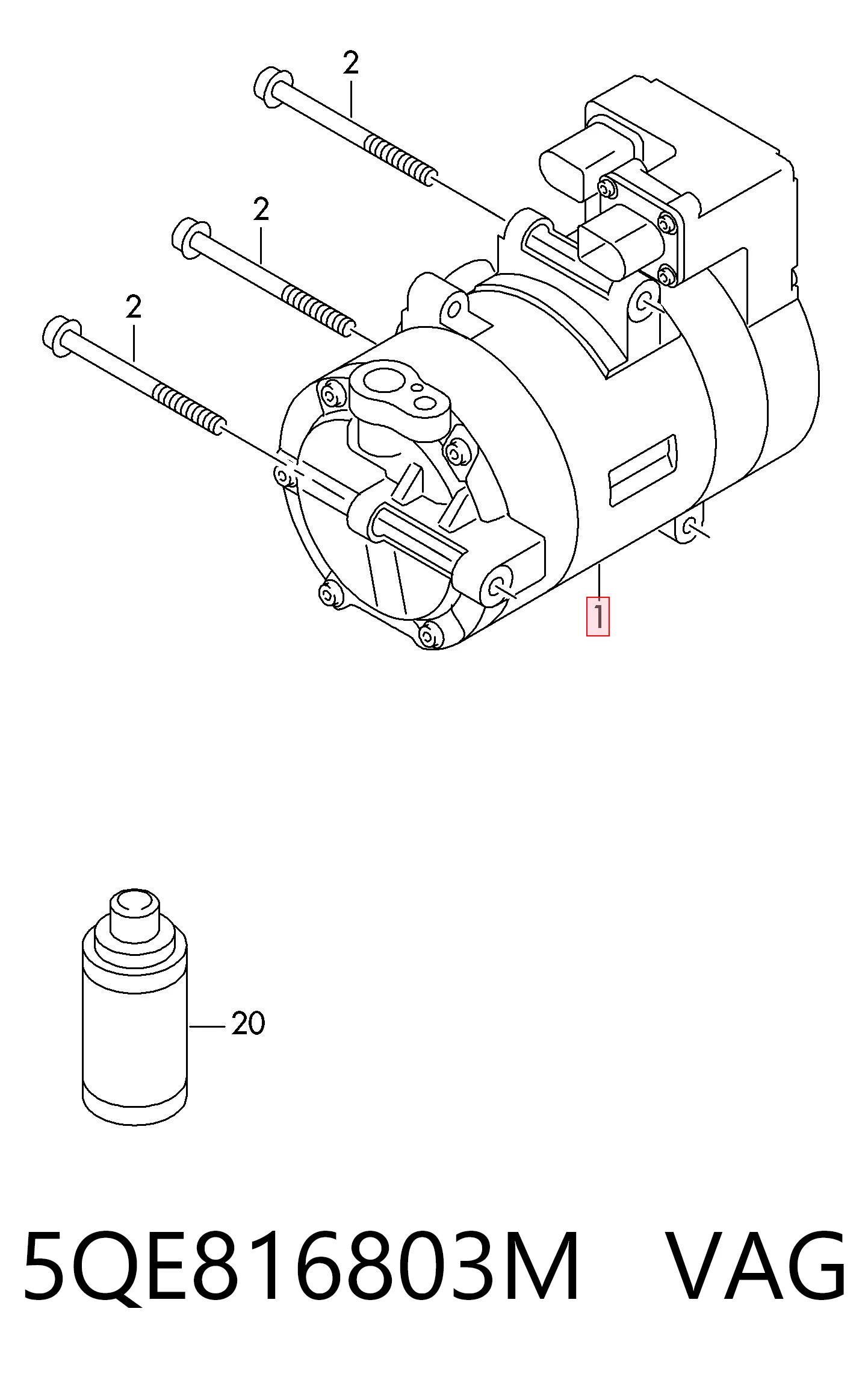 5QE816803M VAG Compresor climatizador