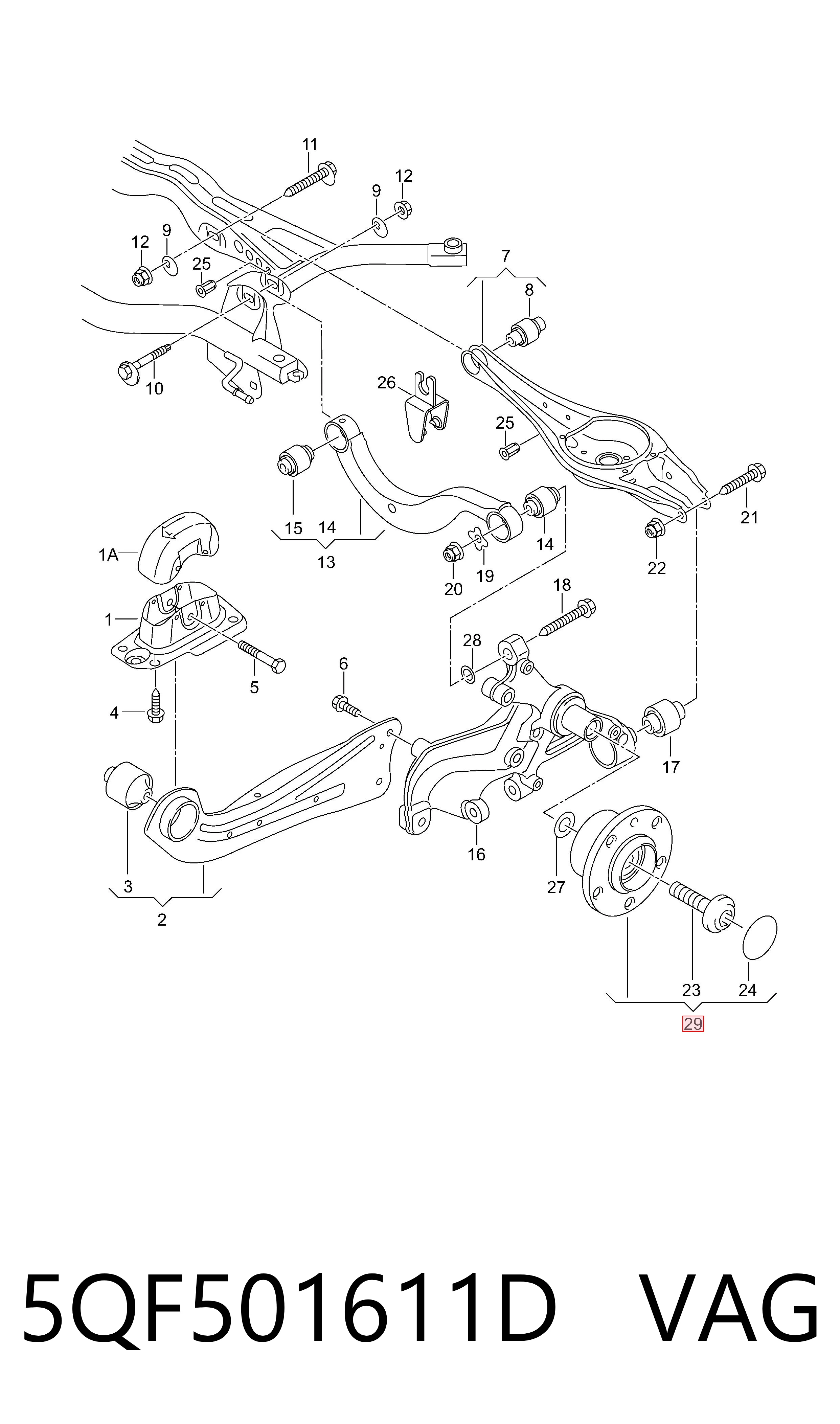 Buje de rueda delantero VAG 5QF501611D precio, desde 126,98 EUR