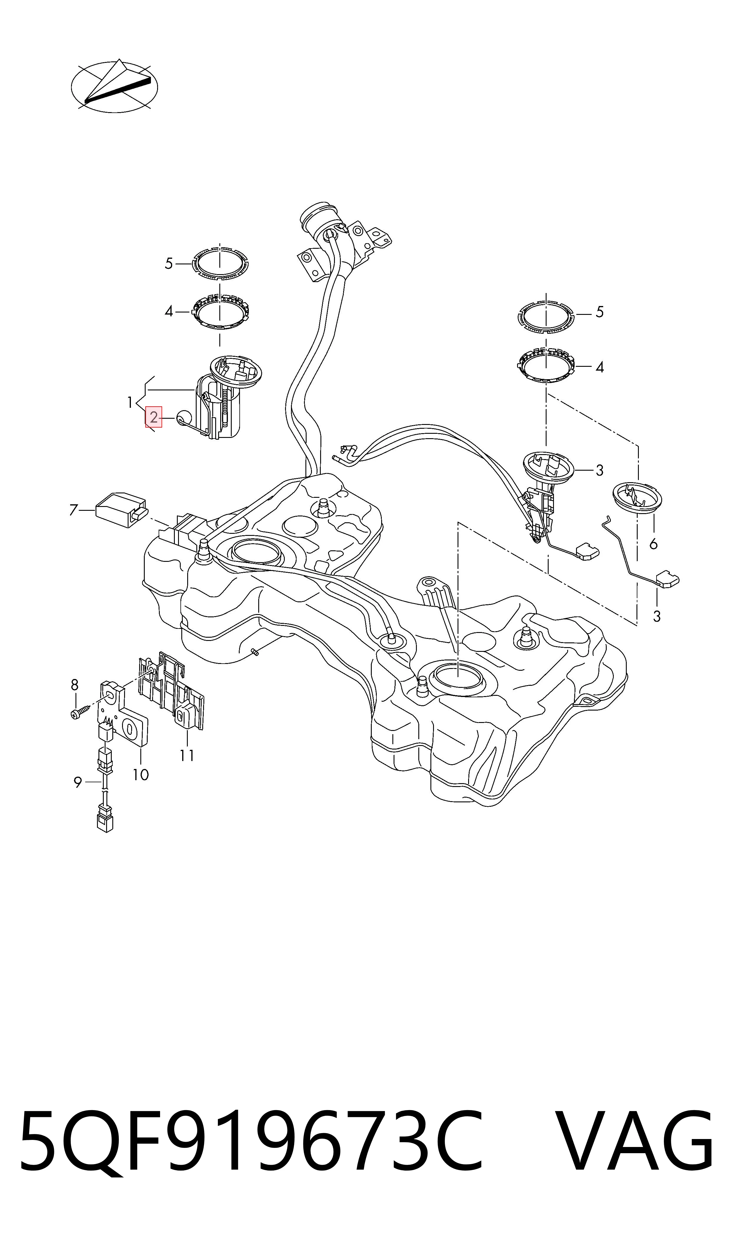5QF919673C VAG Medidor de combustible