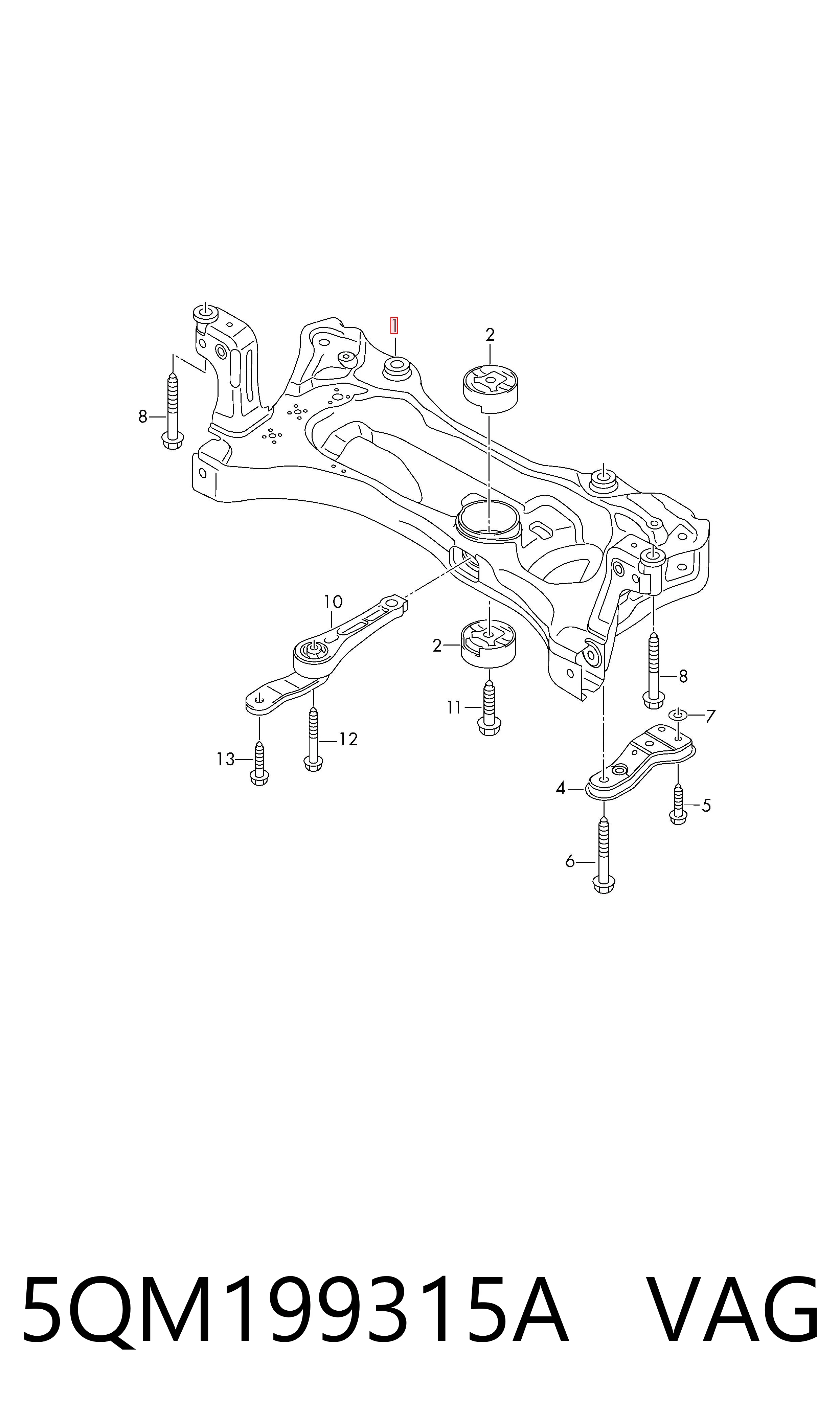 Comprar Subchasis delantero soporte motor Volkswagen Jetta VII BU3, BU4 a bajo precio
