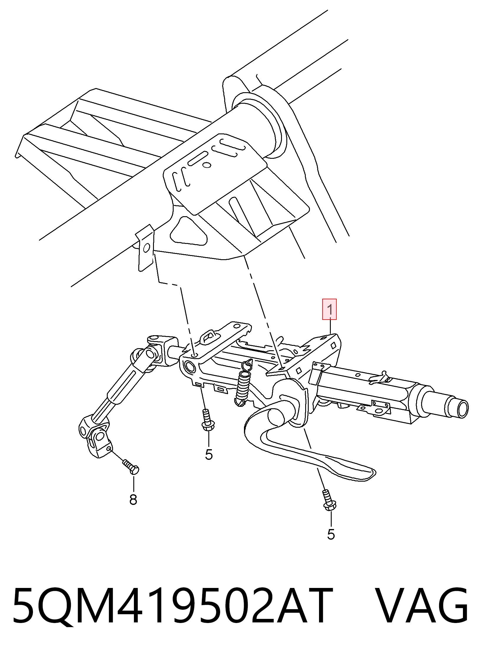 Columna de volante para Volkswagen Jetta VII BU3, BU4