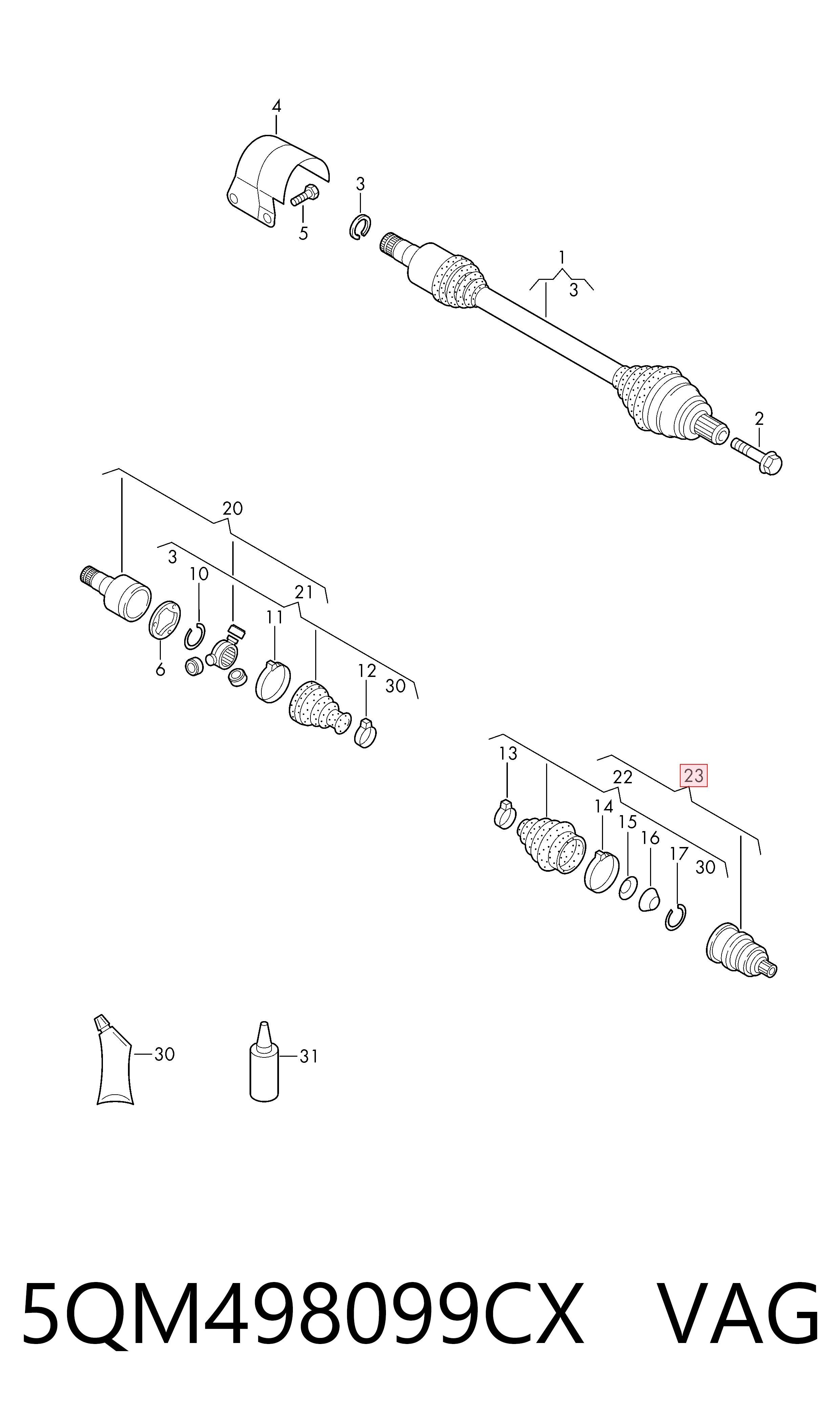 Junta homocinética para Skoda KAROQ  NU7, ND7