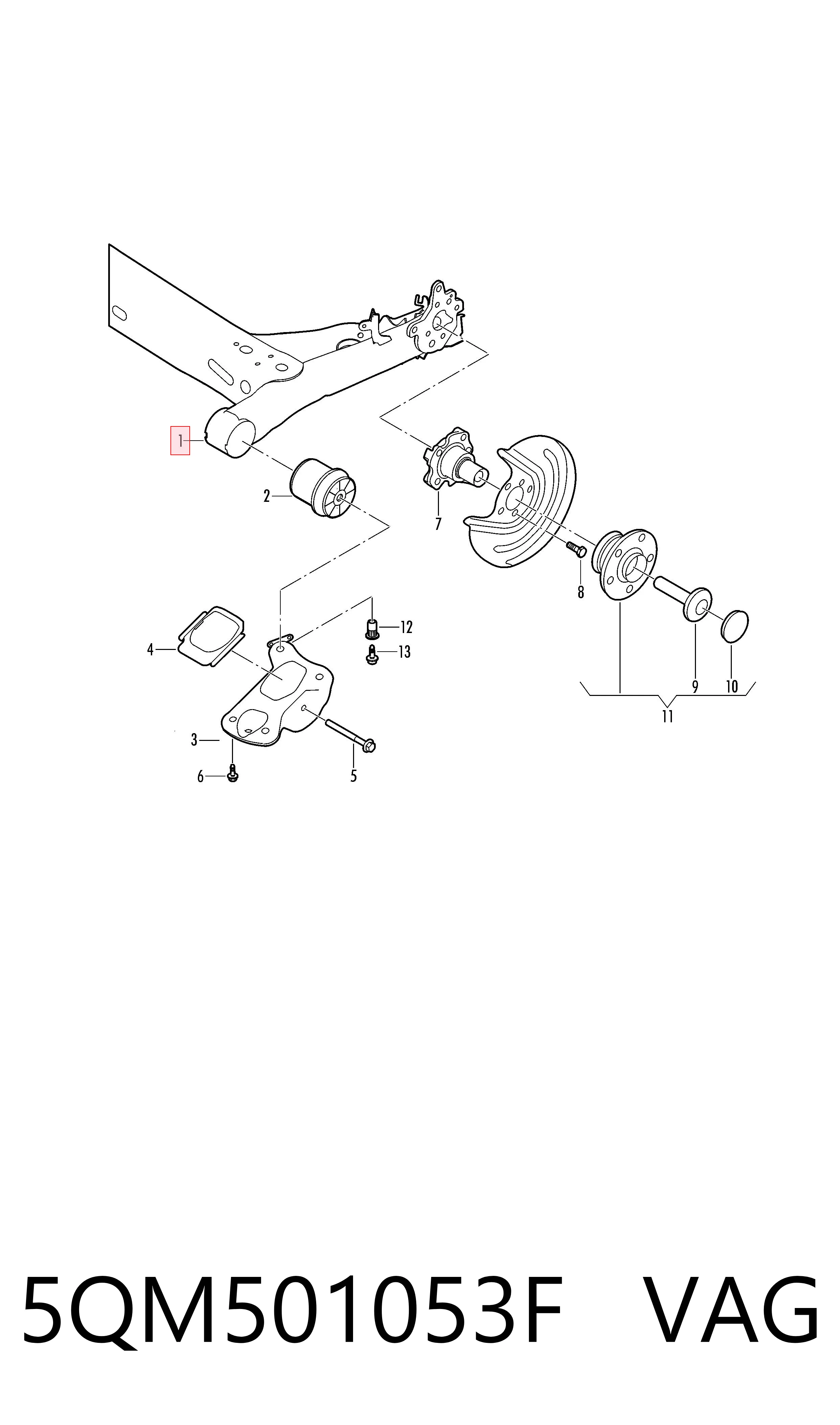 Comprar Subchasis trasero soporte motor Volkswagen Jetta VII BU3, BU4 a bajo precio
