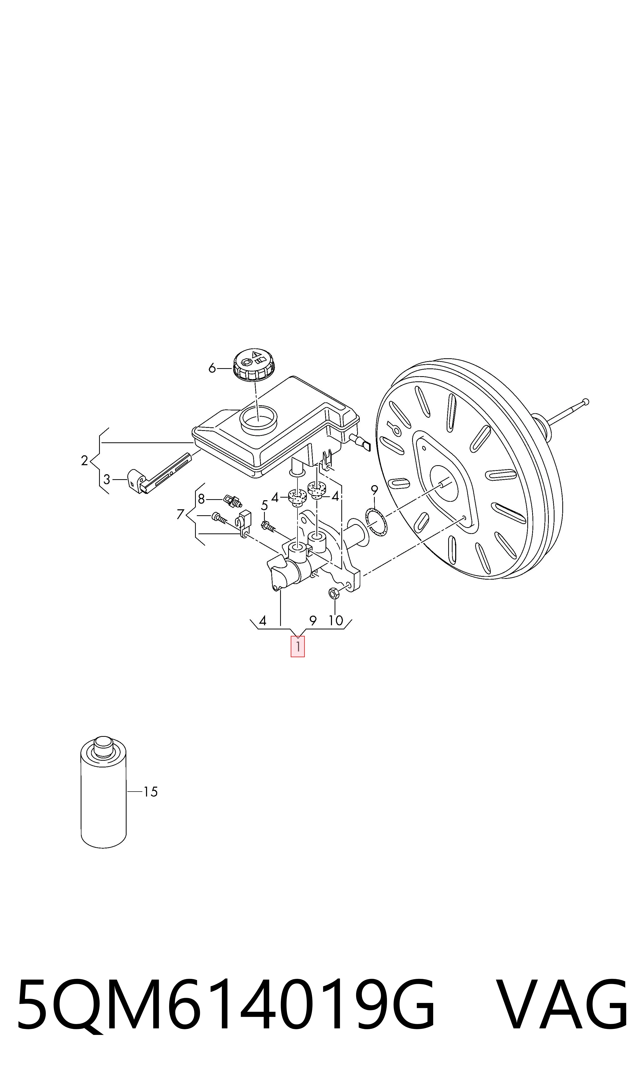 Comprar Cilindro principal de freno Volkswagen Jetta VII BU3, BU4 a bajo precio