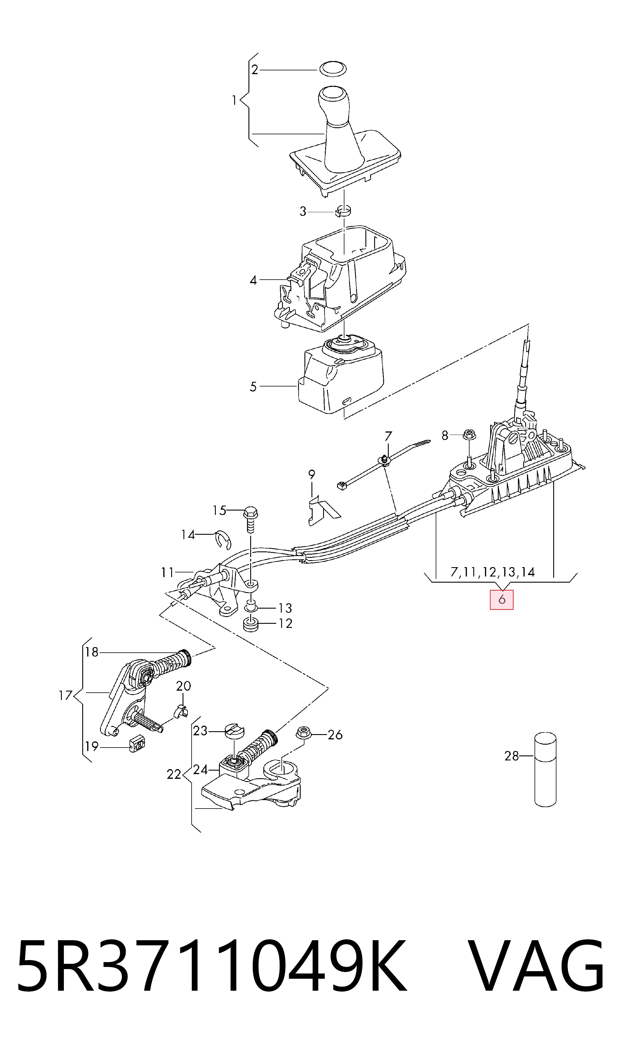 Comprar Palanca de cambios Volkswagen Polo VI AW1, BZ1, AE1