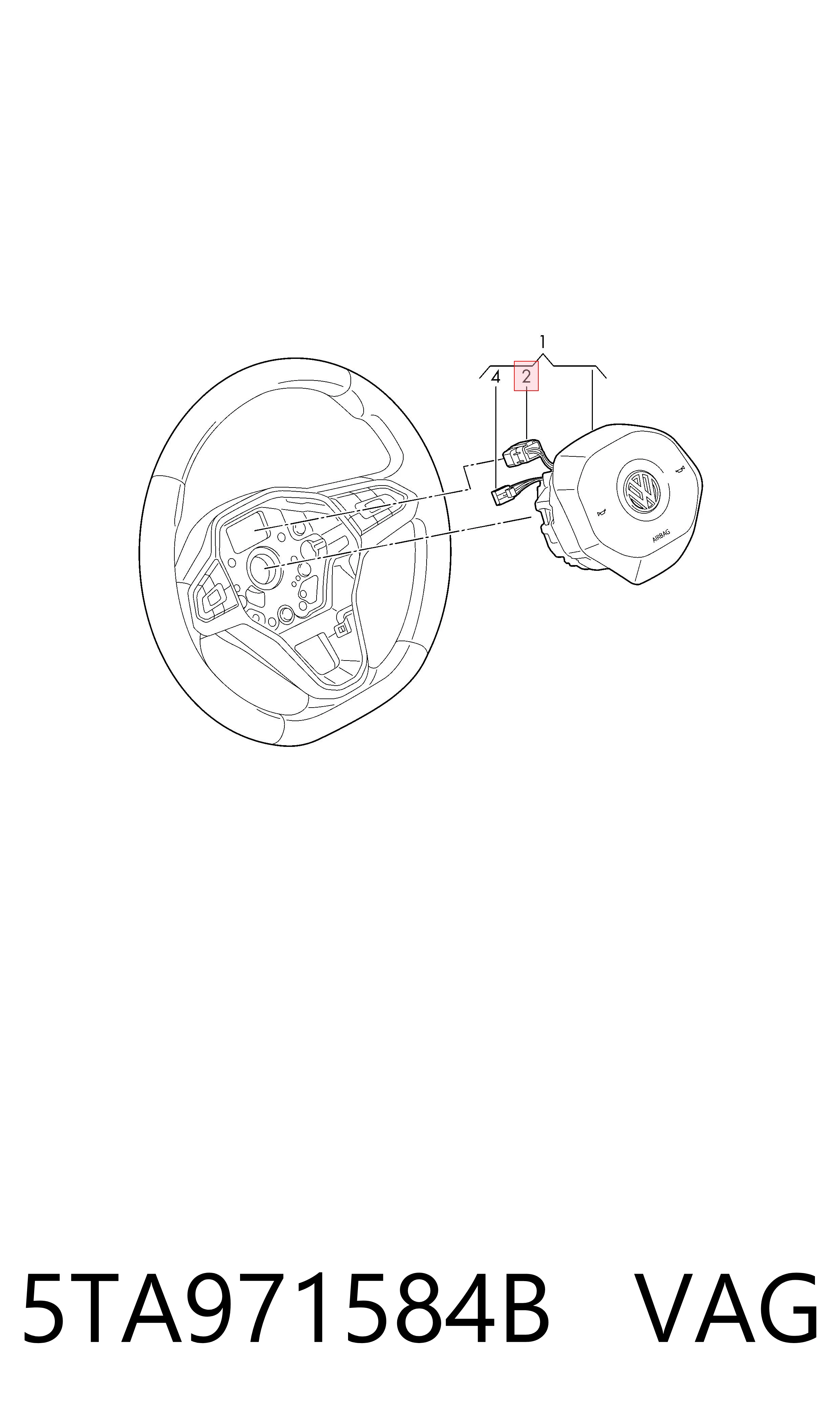 5TA971584B VAG Cable del volante