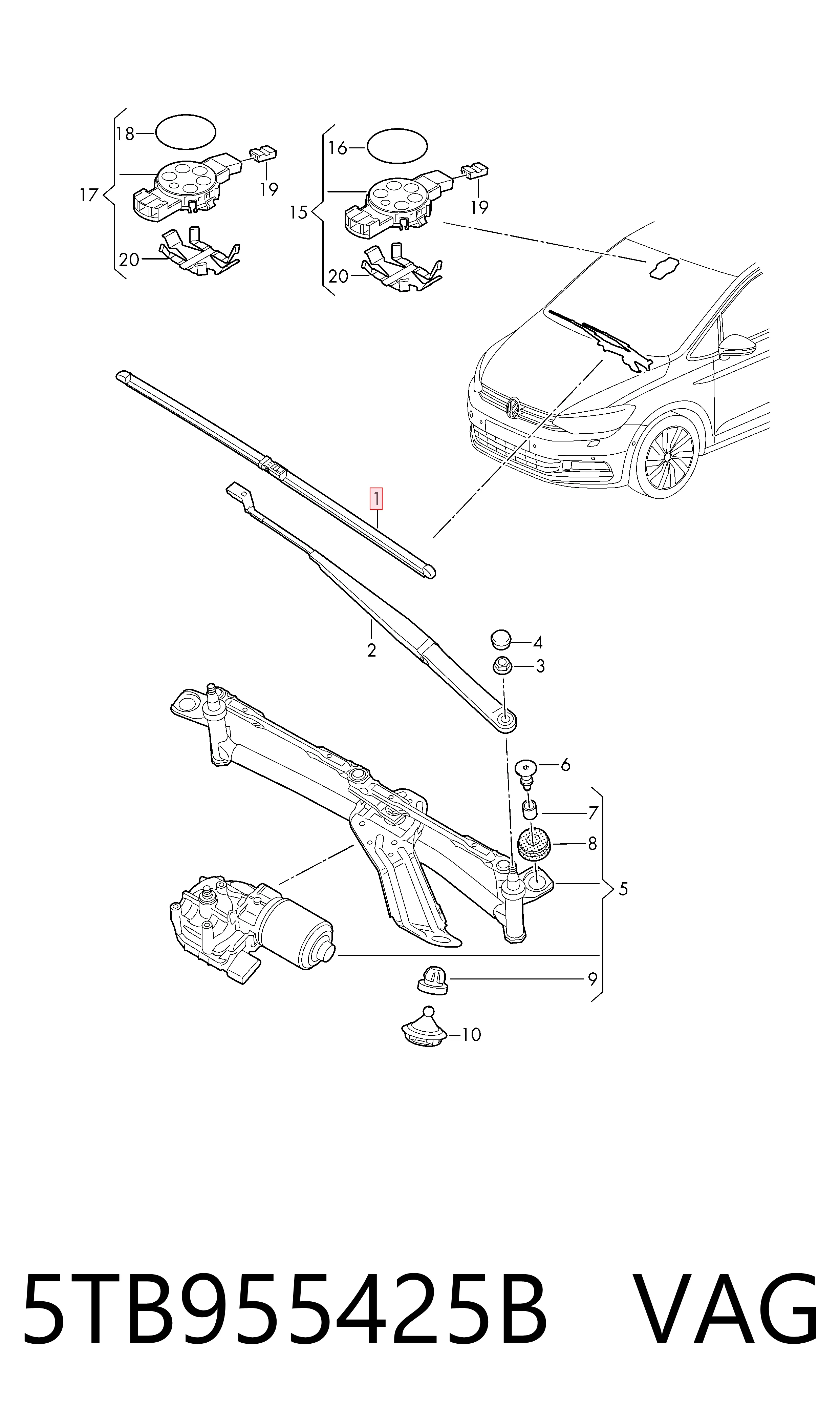 Escobilla del limpiaparabrisas del lado del conductor Peugeot 5008 II monovolumen (2016 - 2026) precio, desde 15,44 EUR