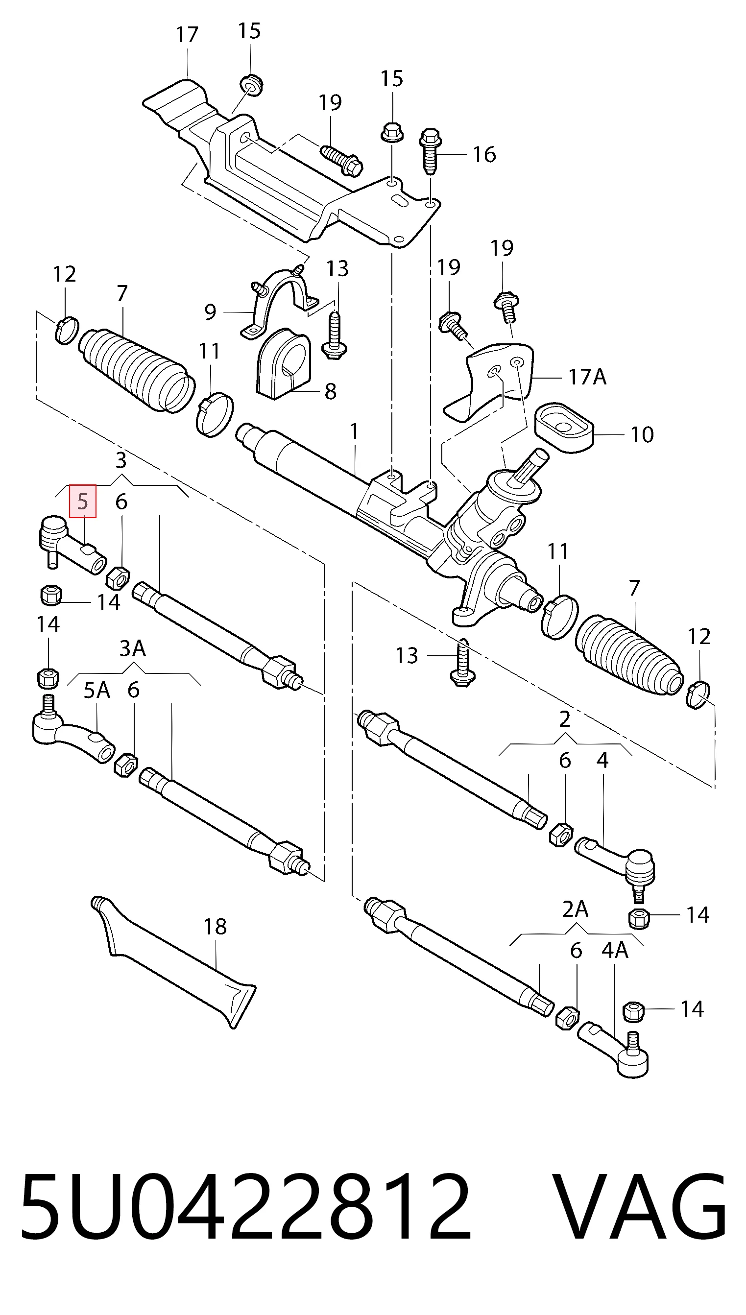 Rótula barra de dirección para Volkswagen Polo 9N, 9A