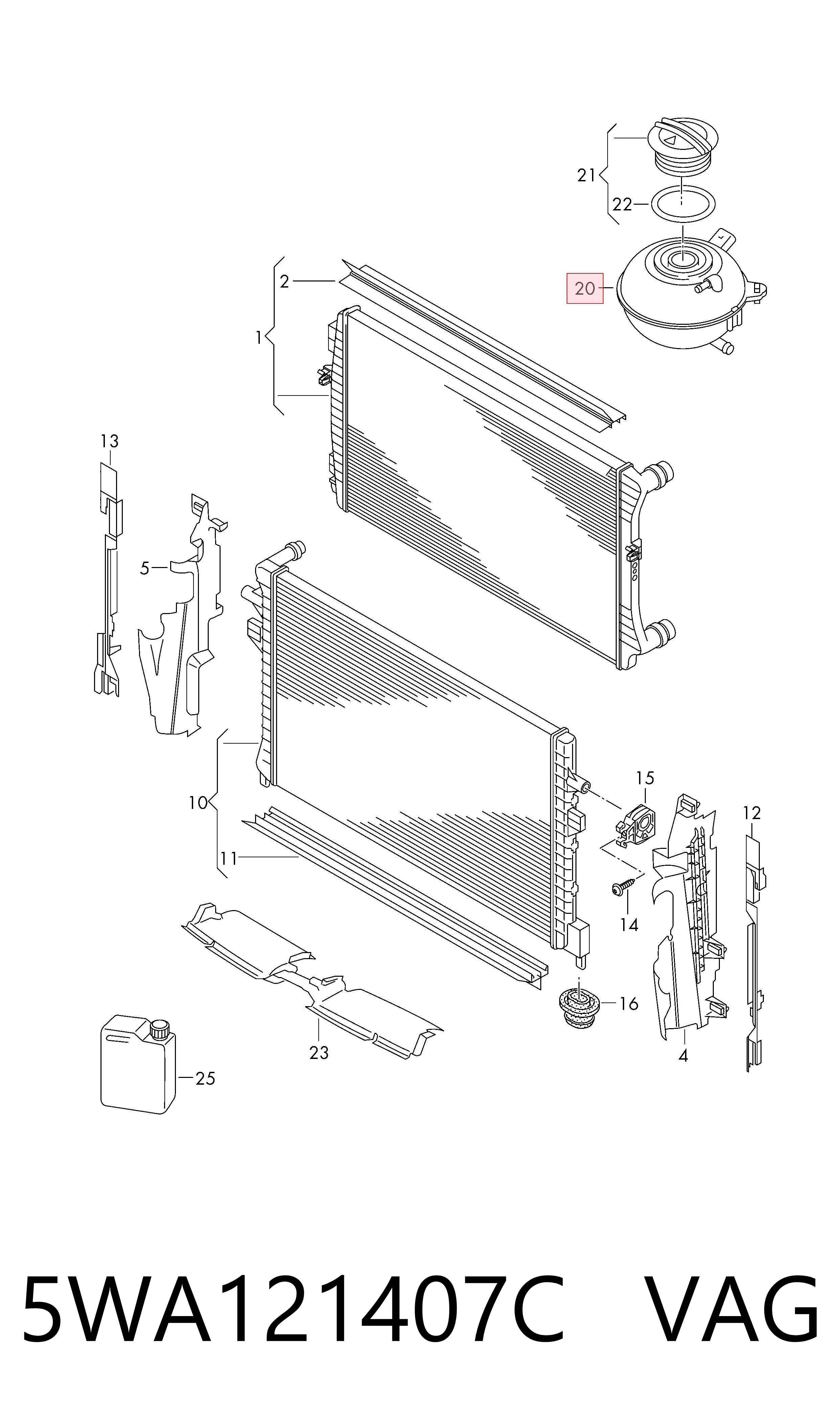 Depósito de expansión para Seat Leon IV KL1, KLG