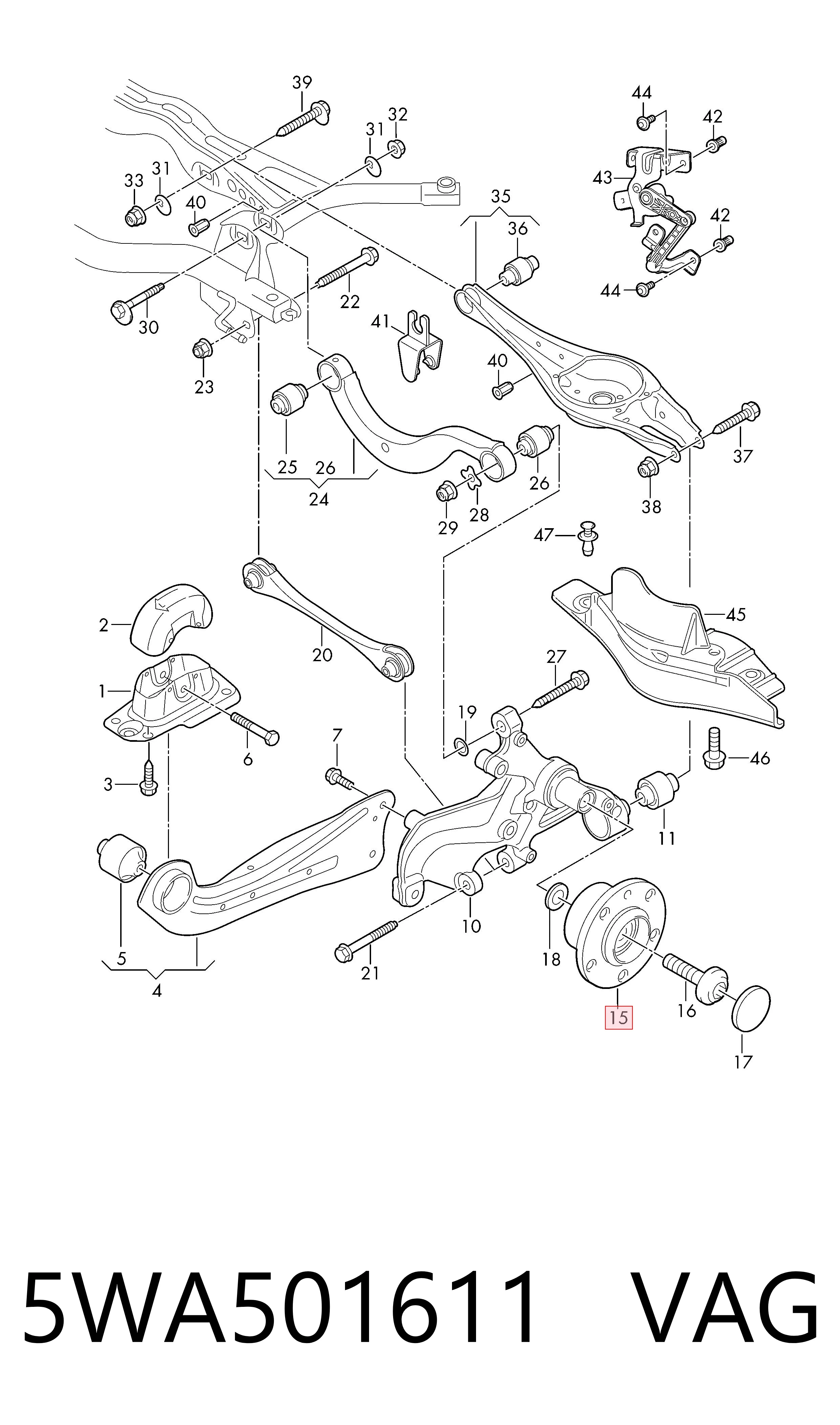 Buje de rueda trasero para Seat ATECA  KH7, KHP