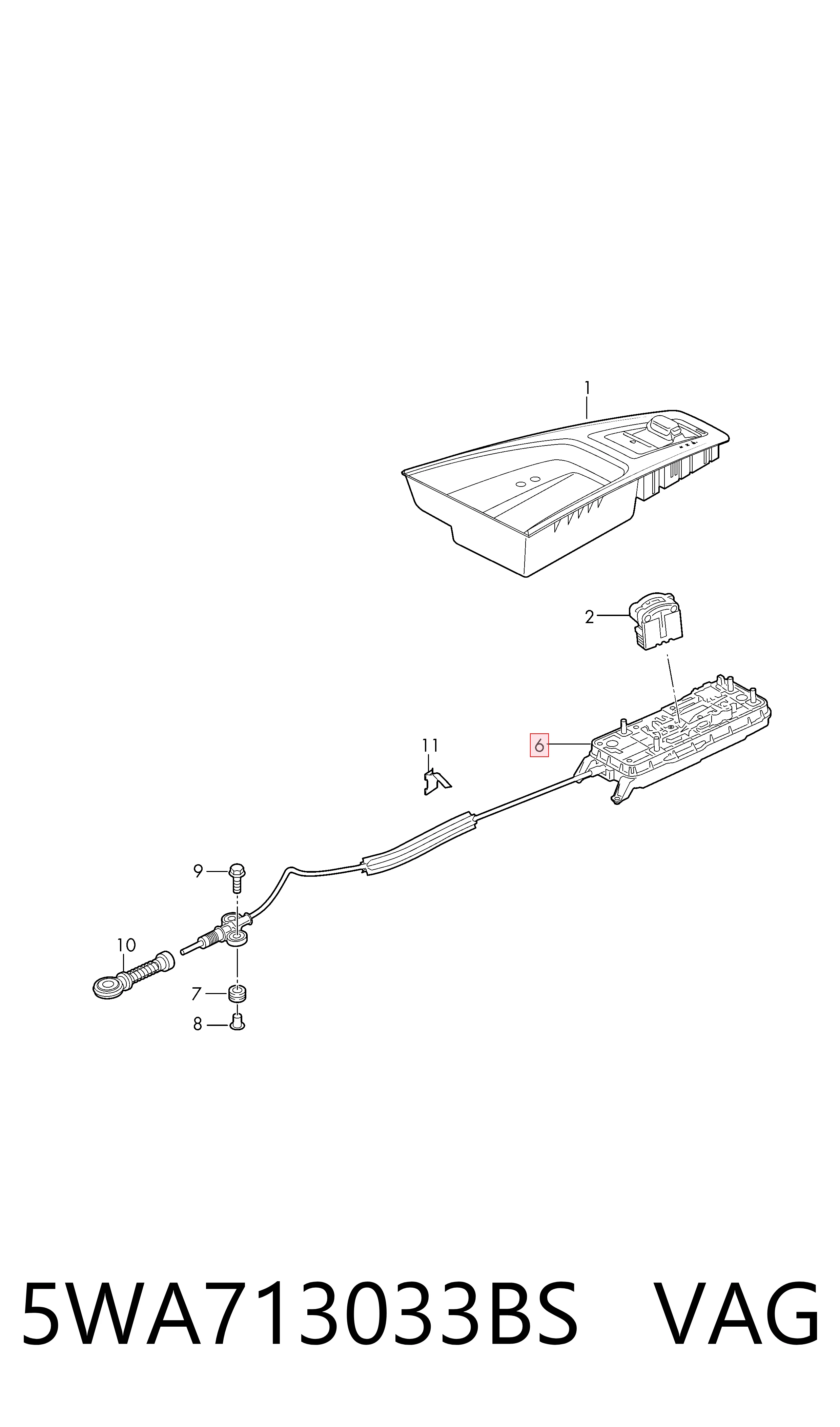 Mecanismo selector de marchas VAG 5WA713033BS precio, desde 277,06 EUR