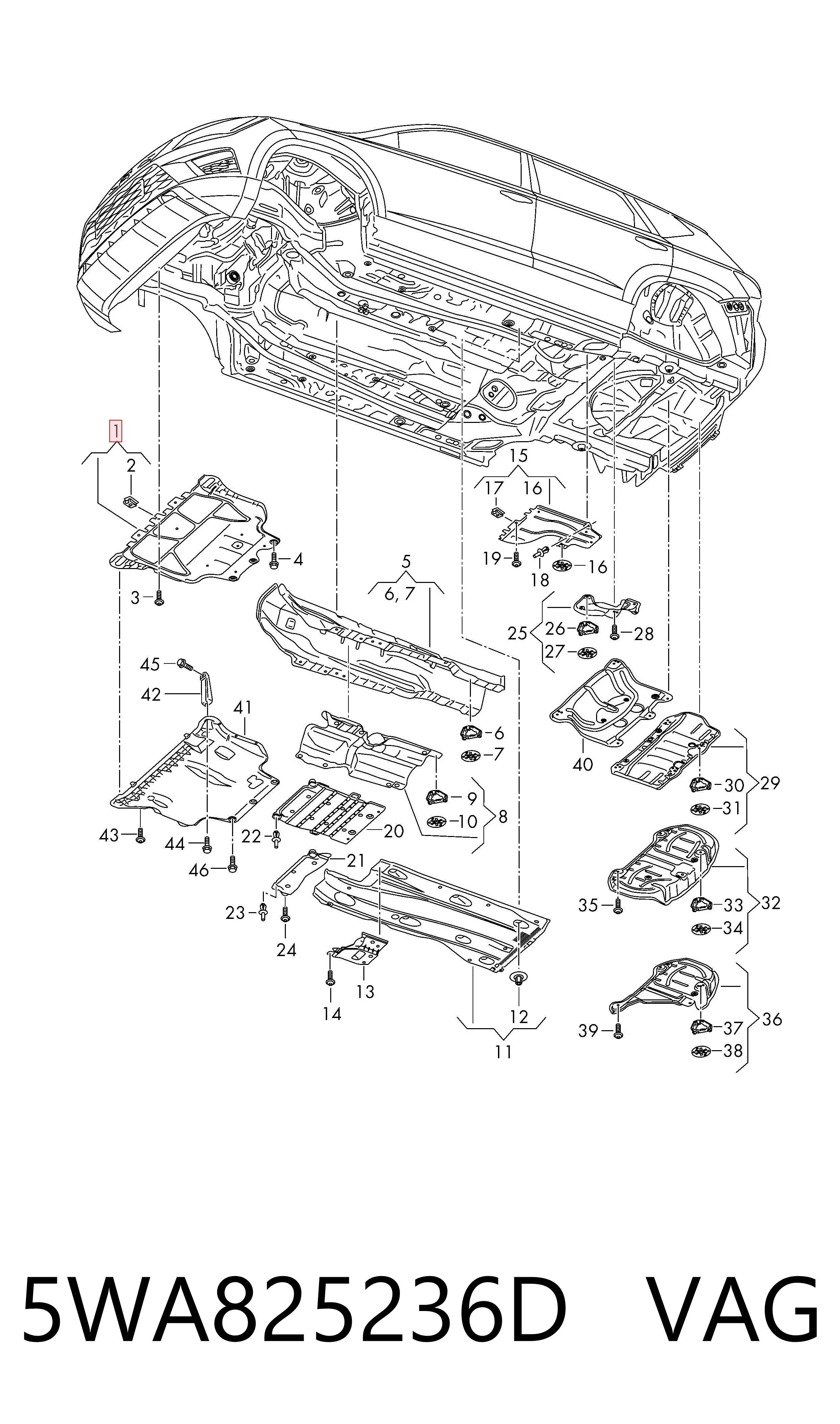5WA825236D VAG Protección de cárter