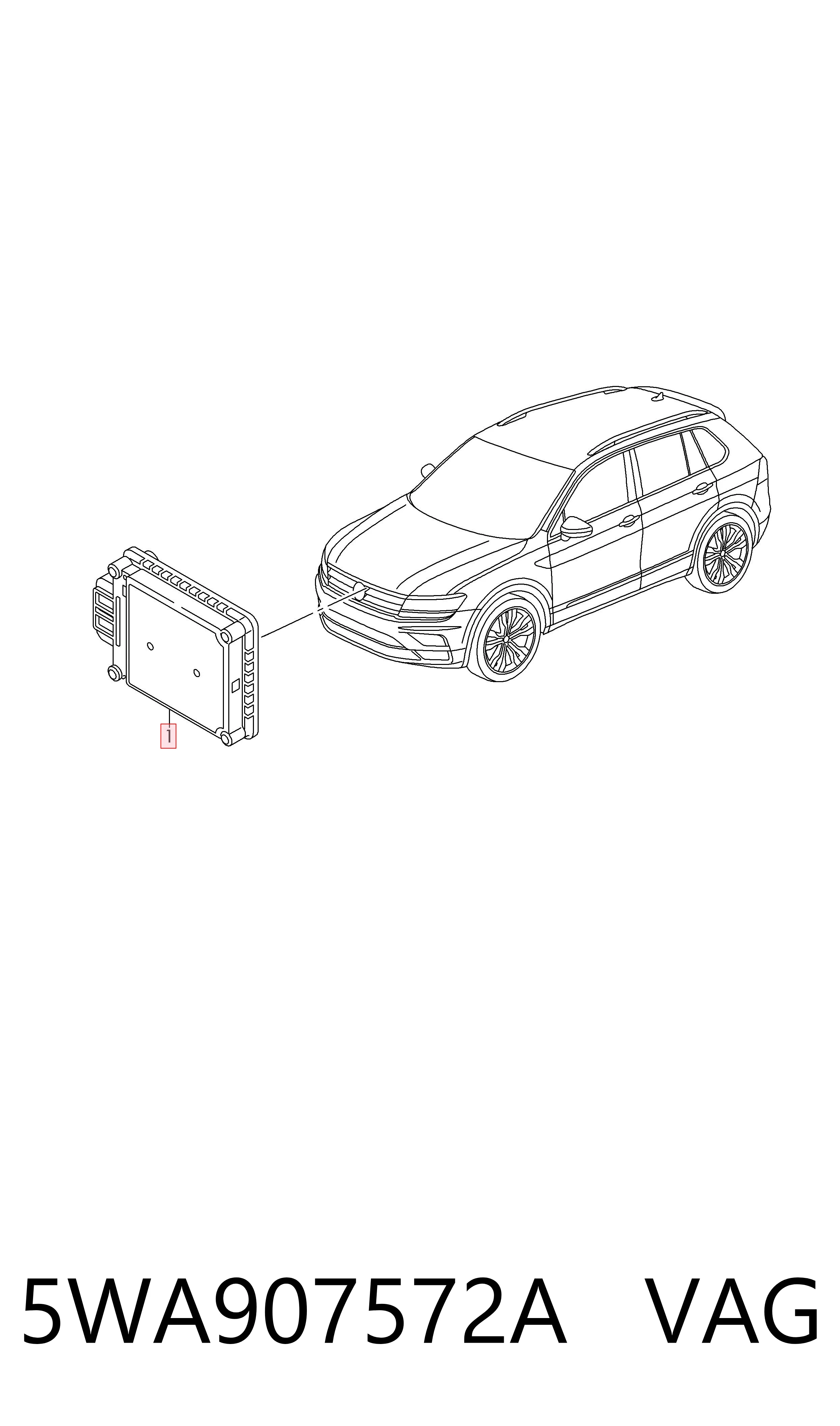5WA907572A VAG Sensor de distancia por radar