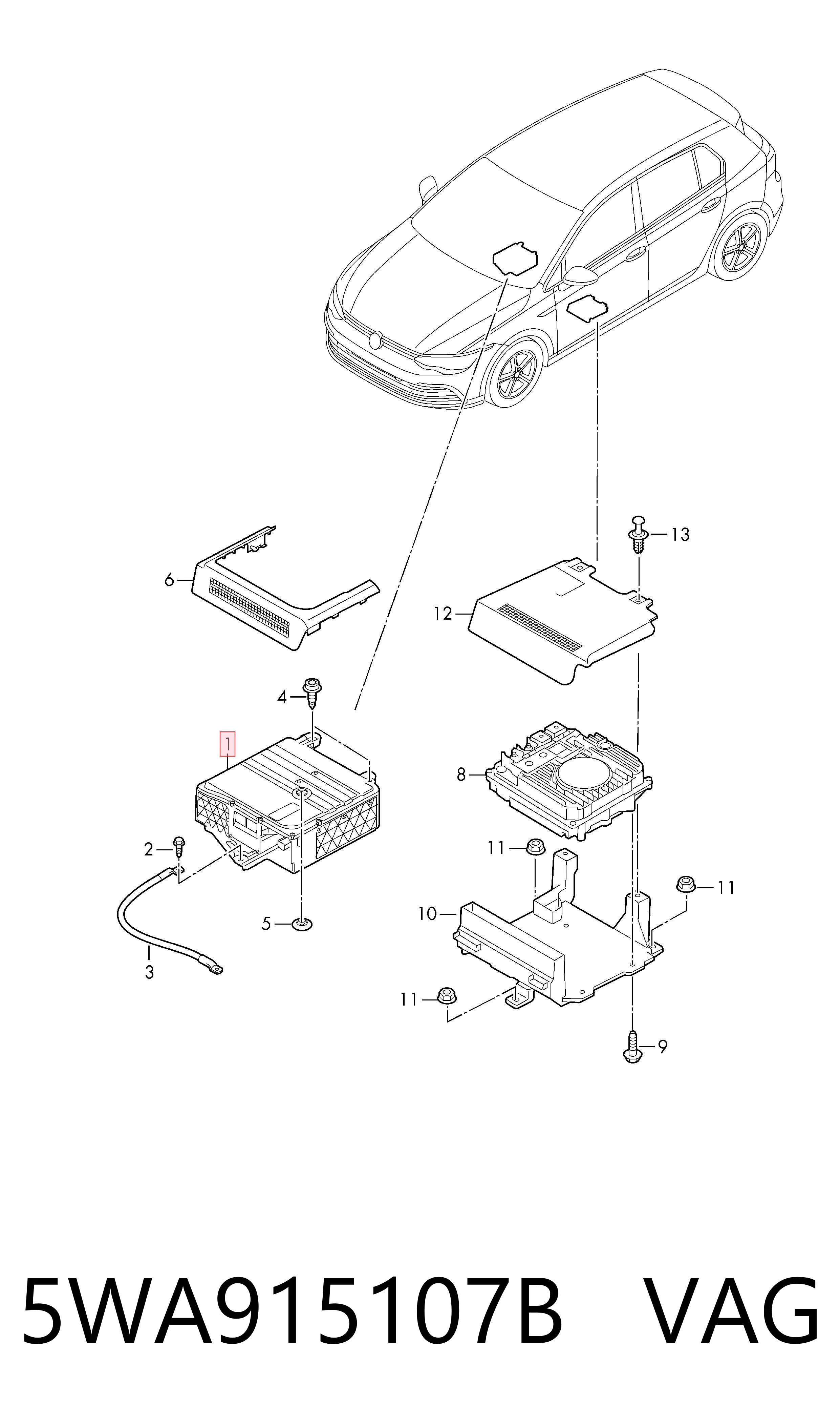 5WA915107B VAG Batería Start-Stop