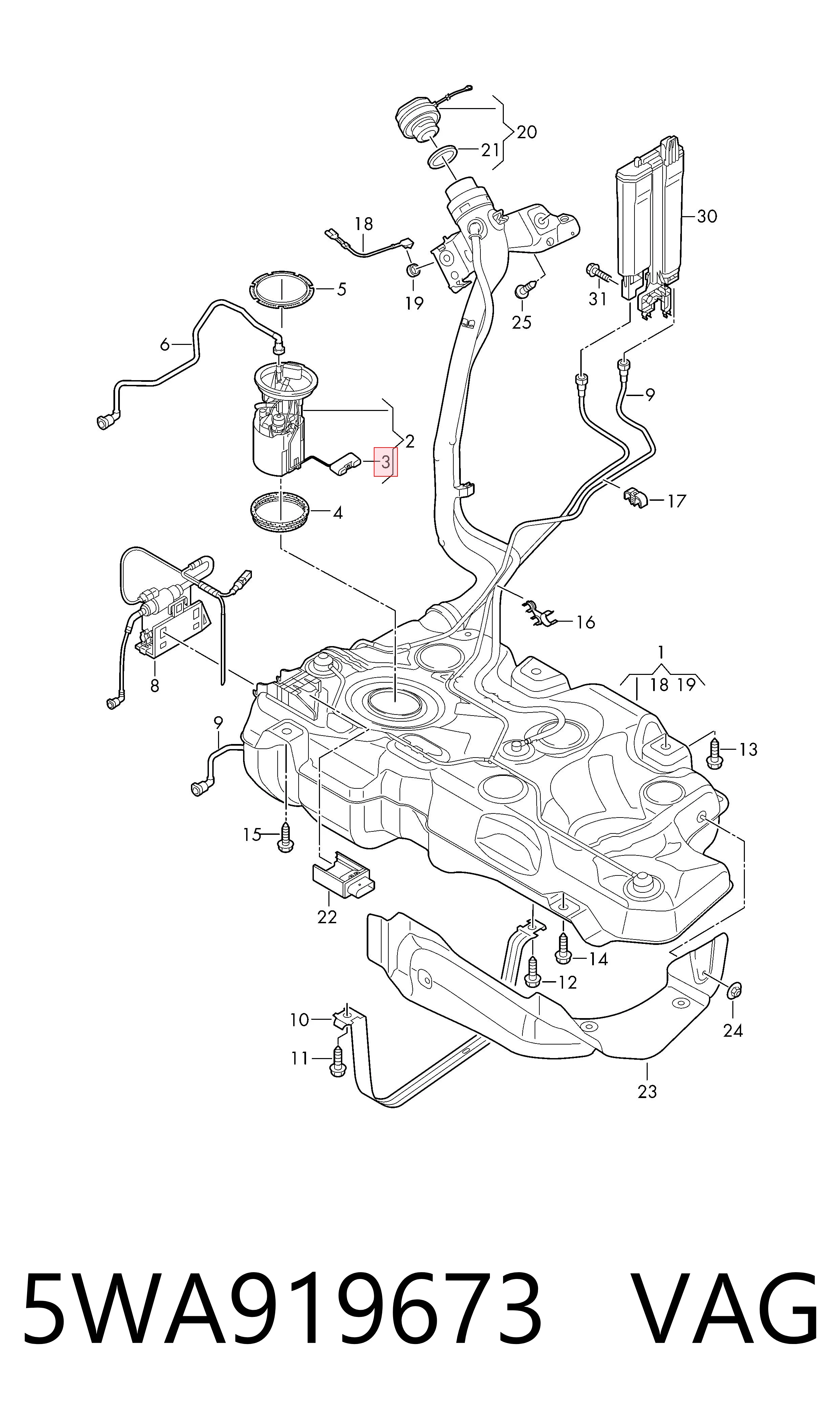Aforador de combustible Audi A3 