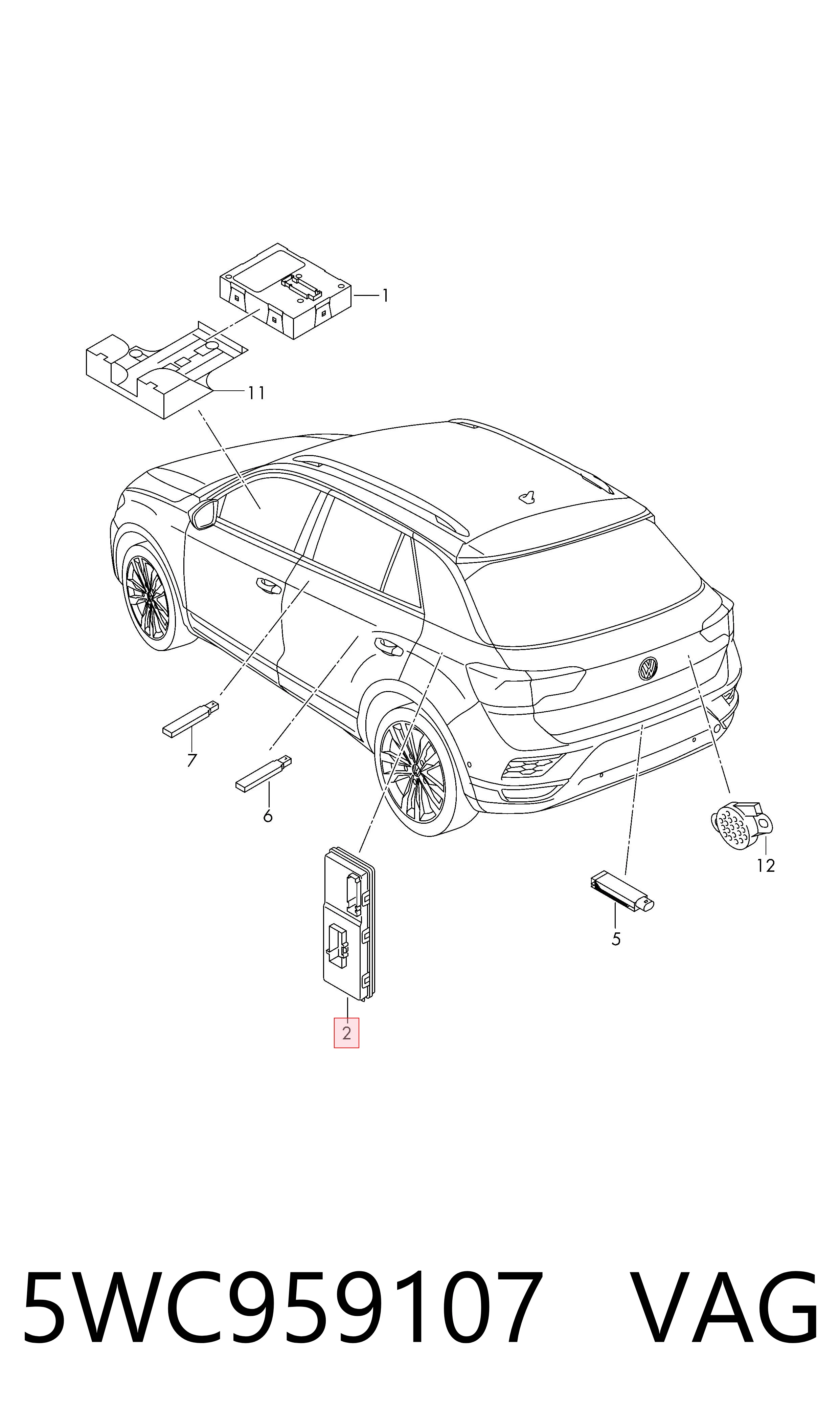 VAG 5WC959107 precio, desde 156,82 EUR