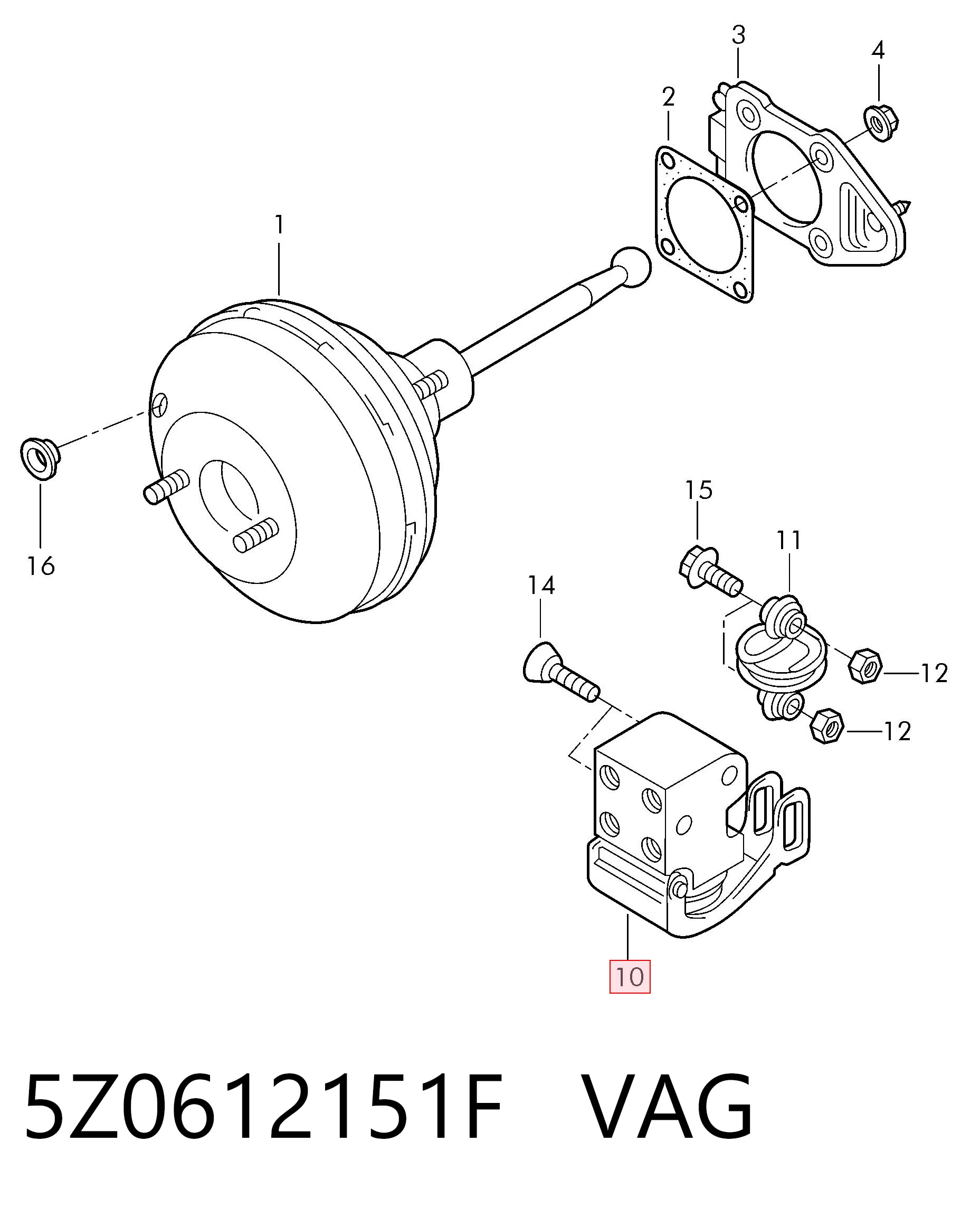 5Z0612151F VAG Regulador de la fuerza de frenado