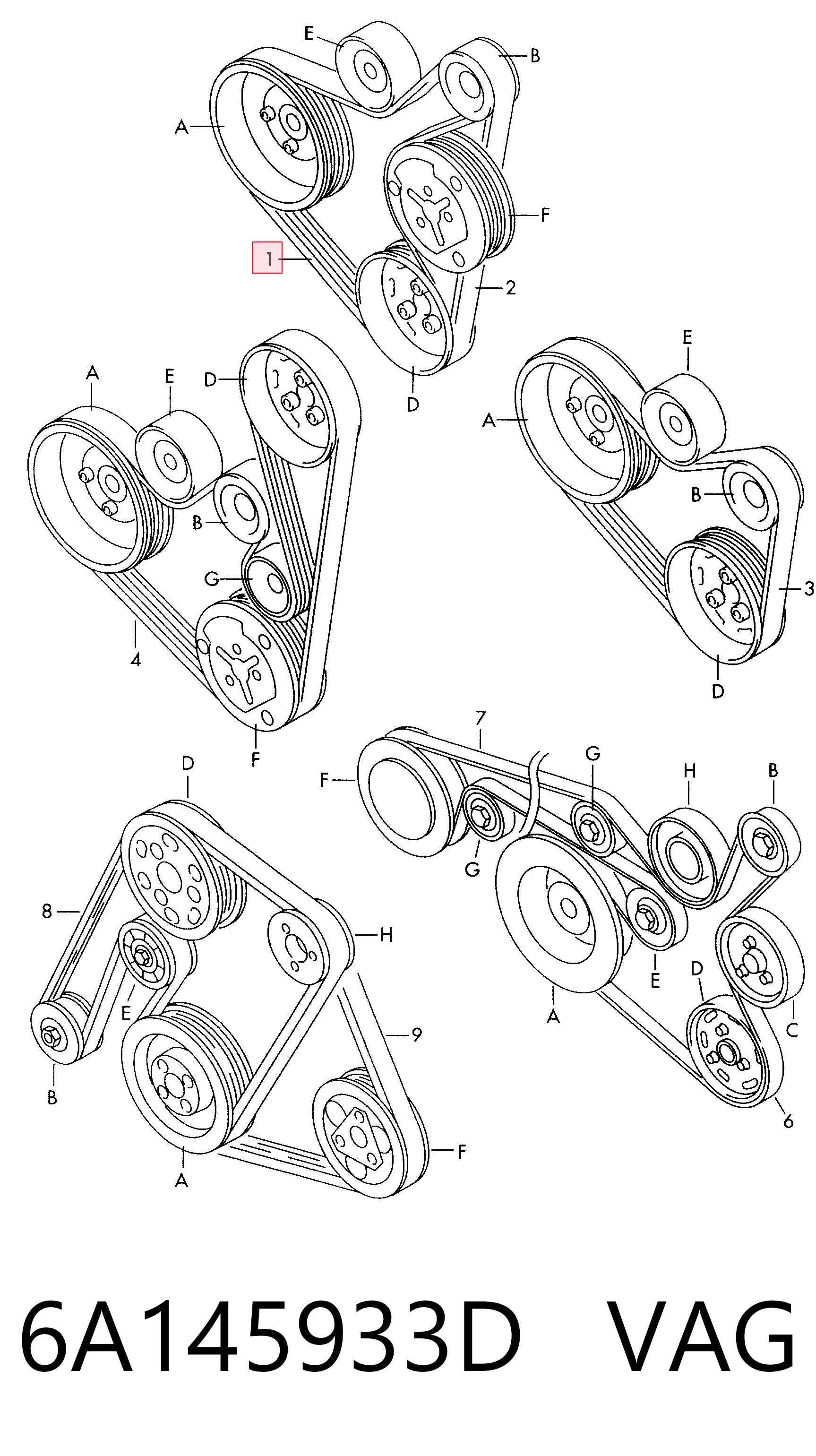 Correa trapezoidal dentada Volkswagen Tiguan (BW2, BJ2)