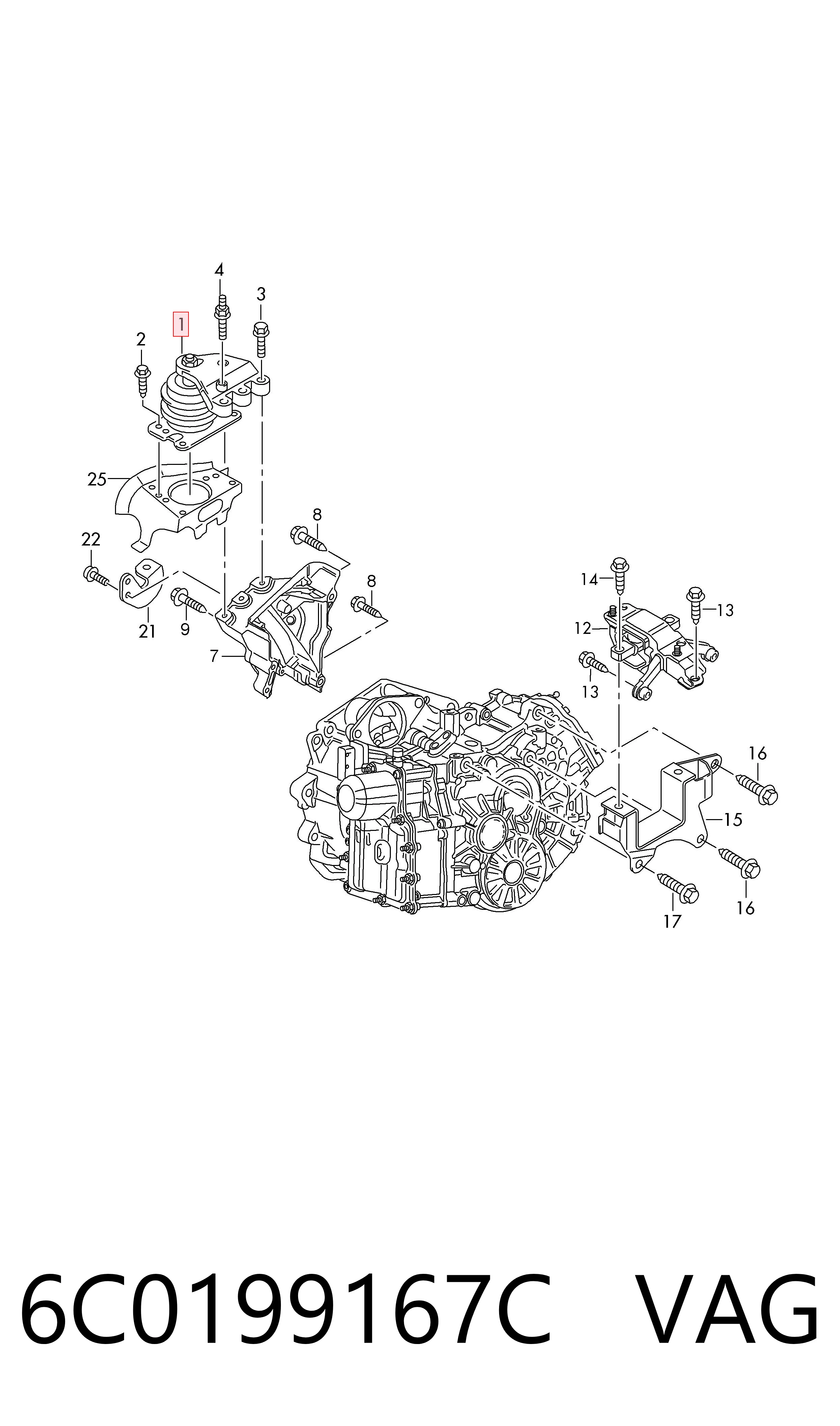 Soporte de motor derecho VAG 6C0199167C precio, desde 101,05 EUR