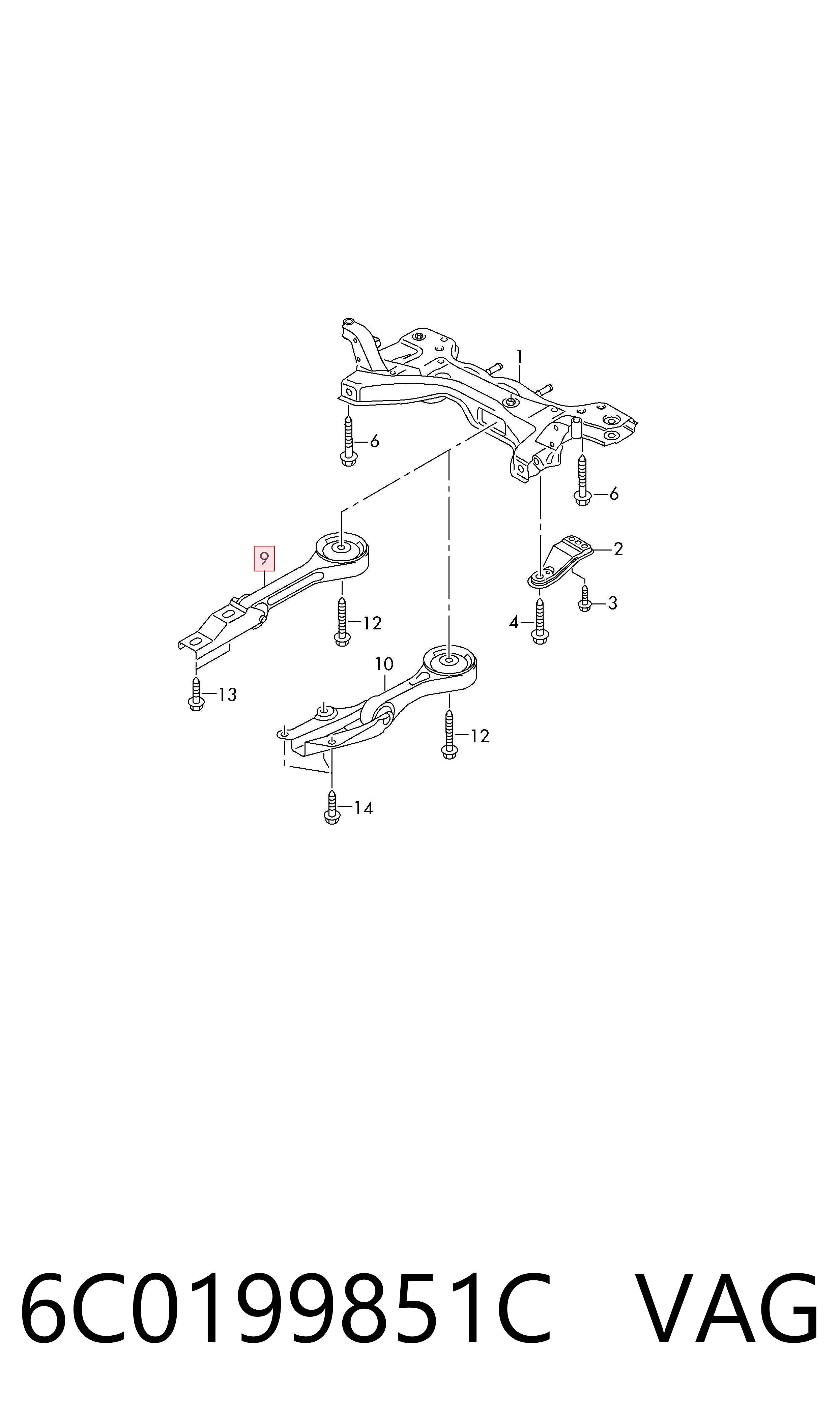 Soportes de motor trasero VAG 6C0199851C precio, desde 46,30 EUR