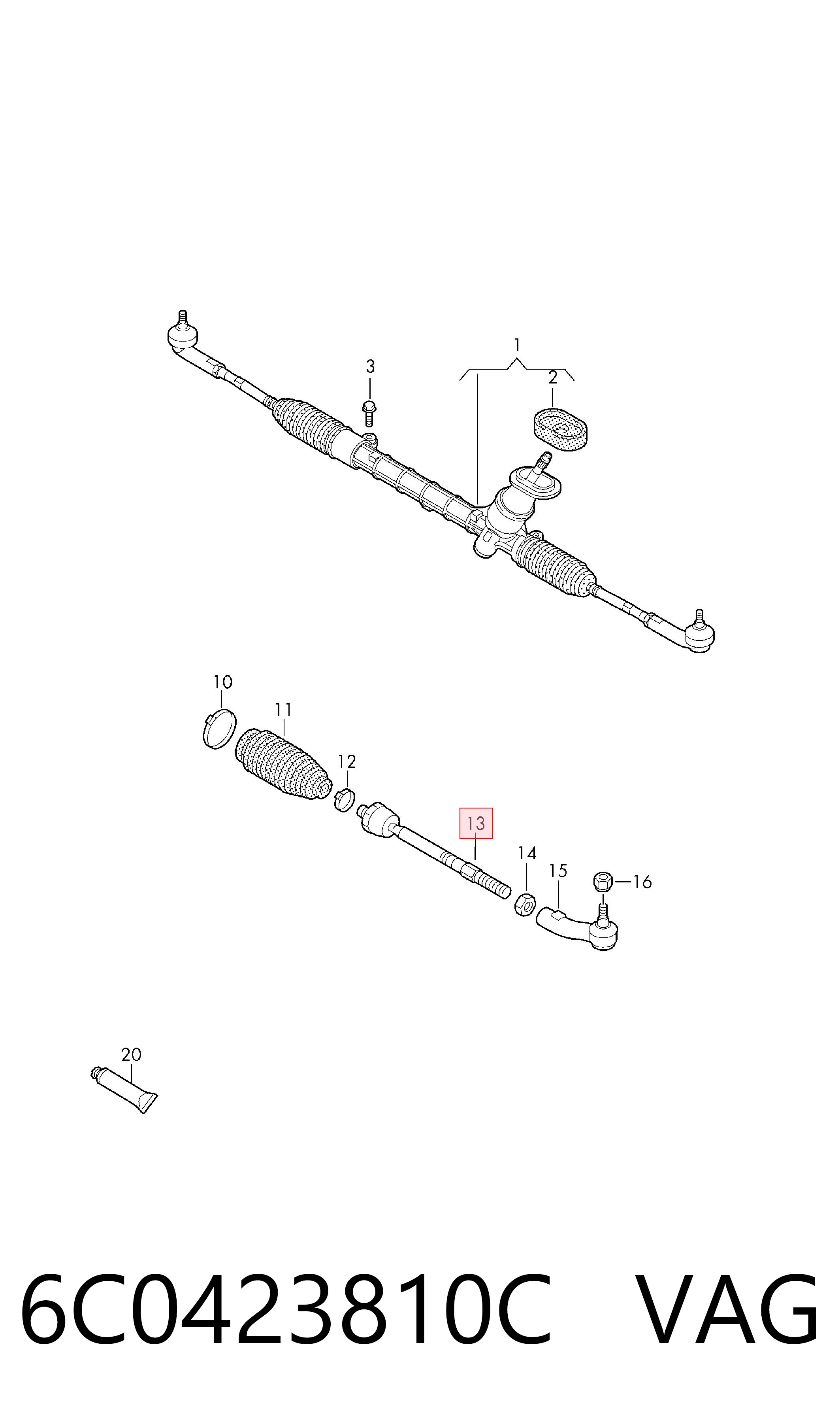 Comprar 6C0423810C VAG Barra de acoplamiento