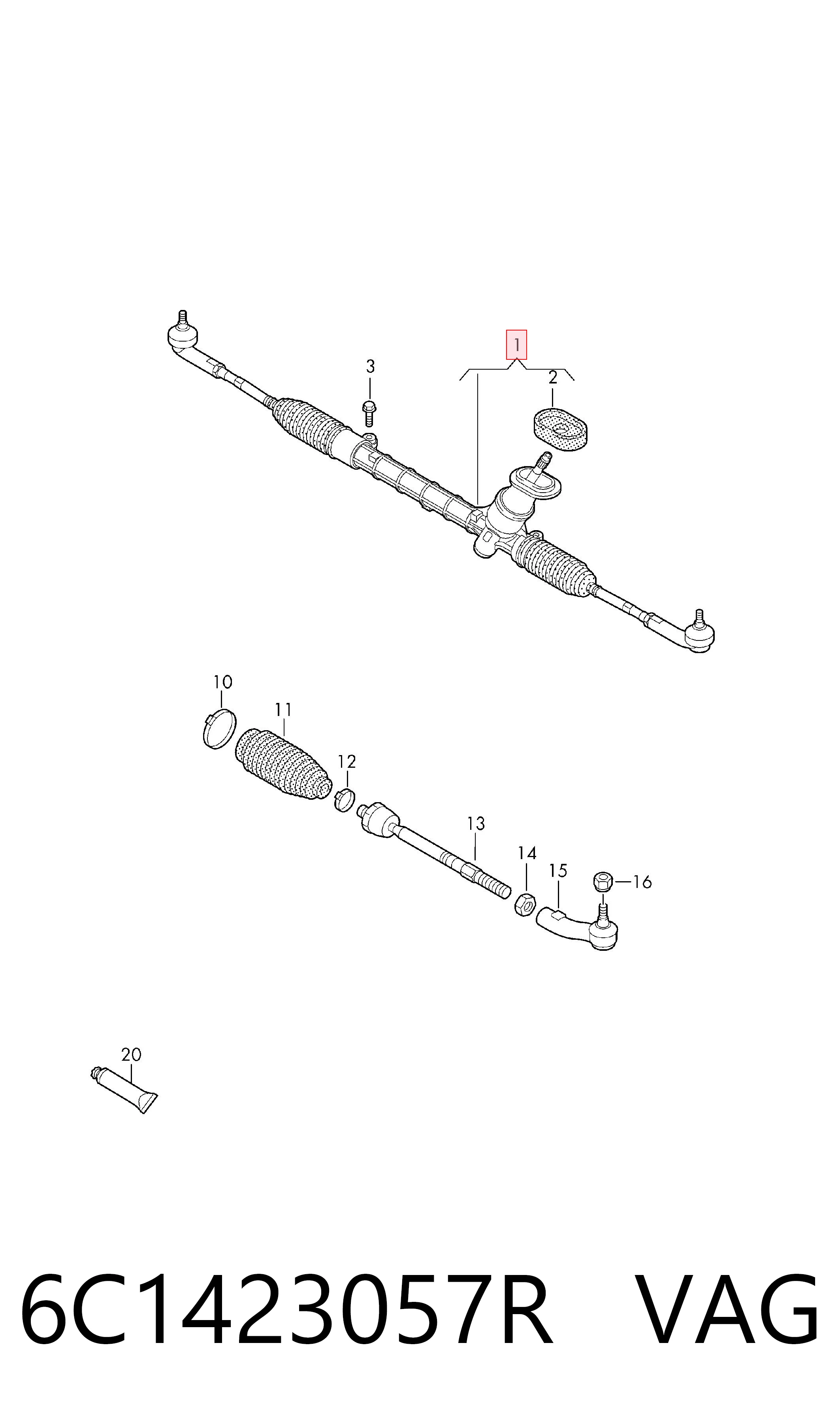Caja de dirección para Seat Ibiza IV (6J8, 6P8)
