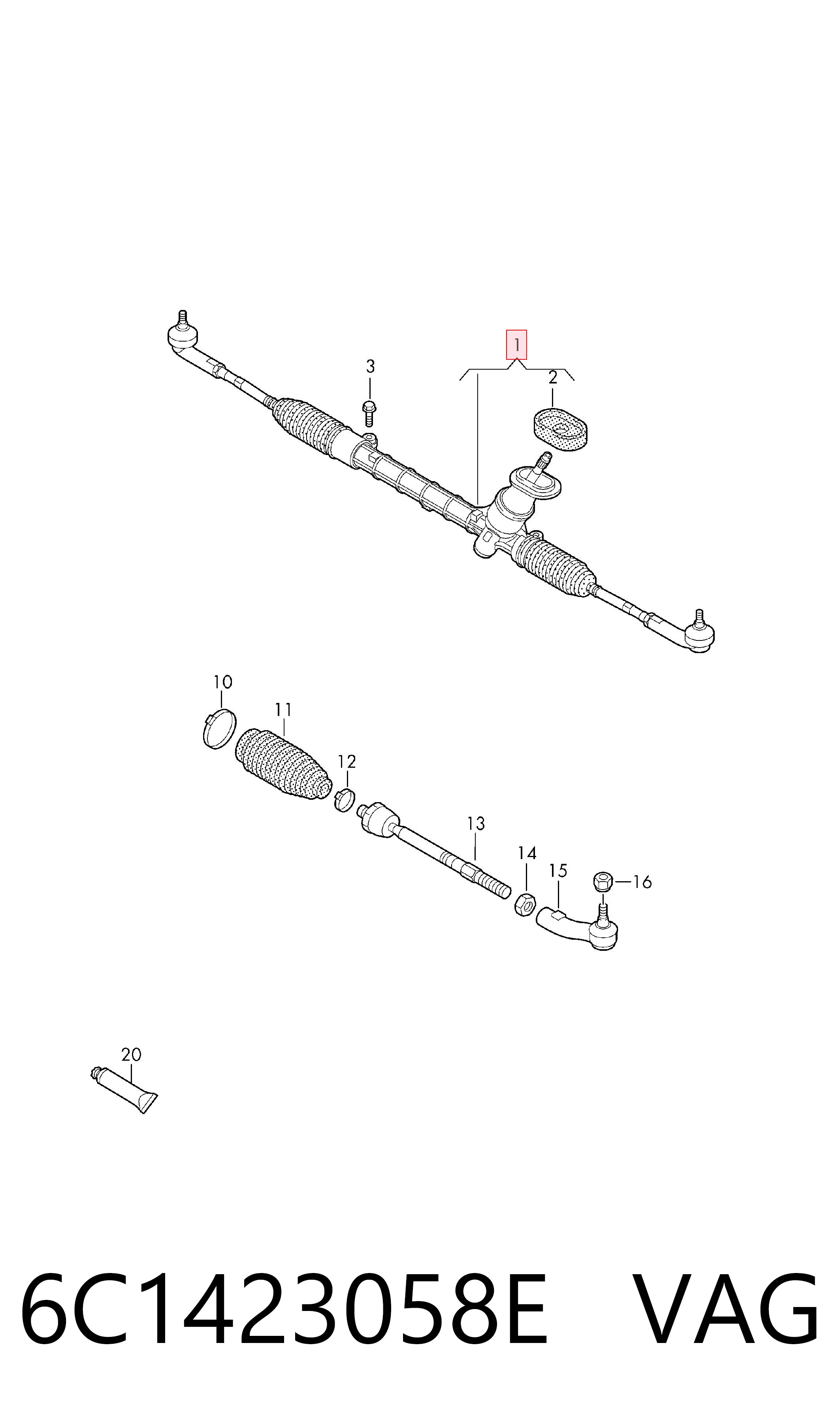 Comprar Cremallera de dirección Skoda Rapid  NH3, NK3, NK6 a bajo precio