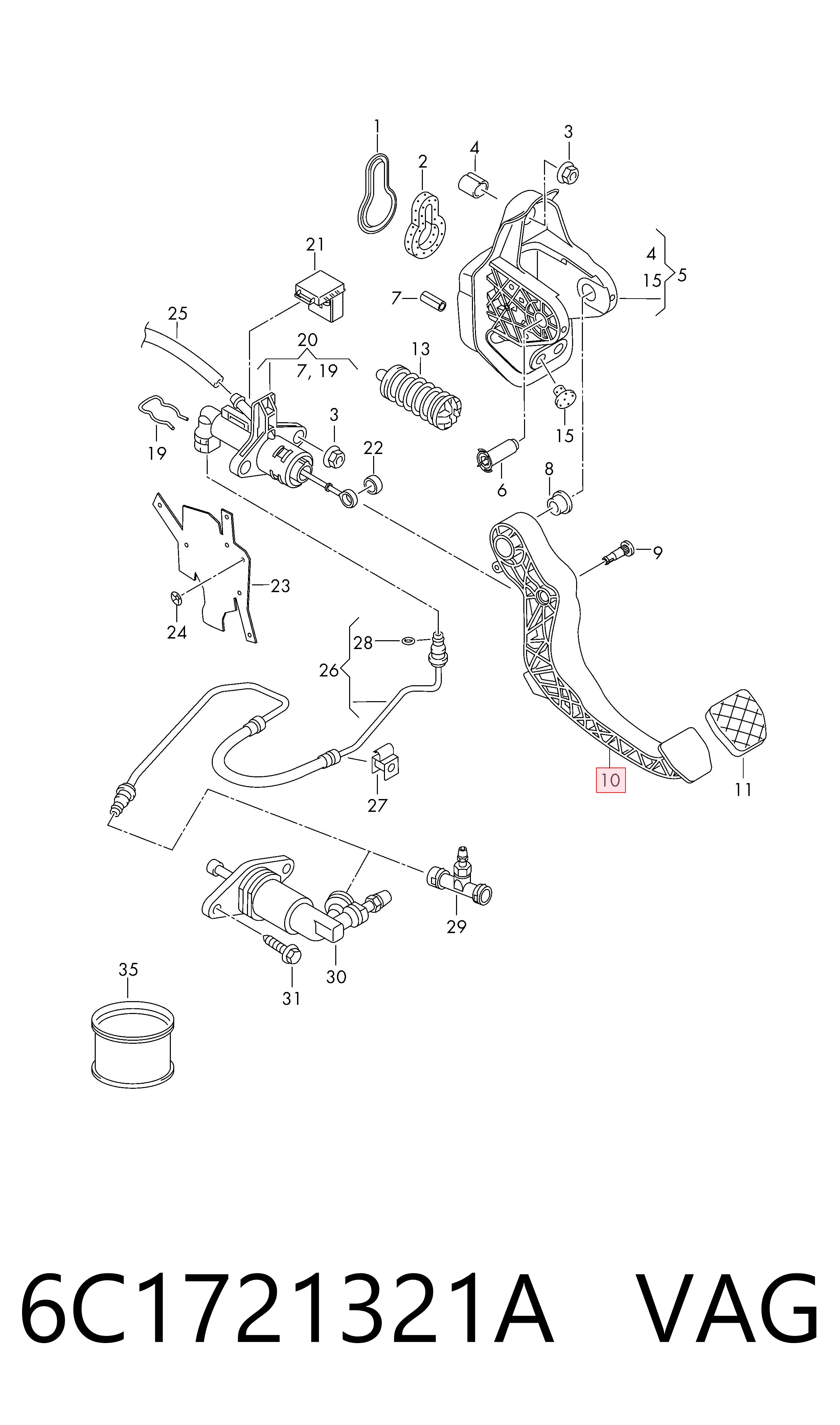 Comprar Pedal de embrague Seat Ibiza V KJ1, KJG a bajo precio