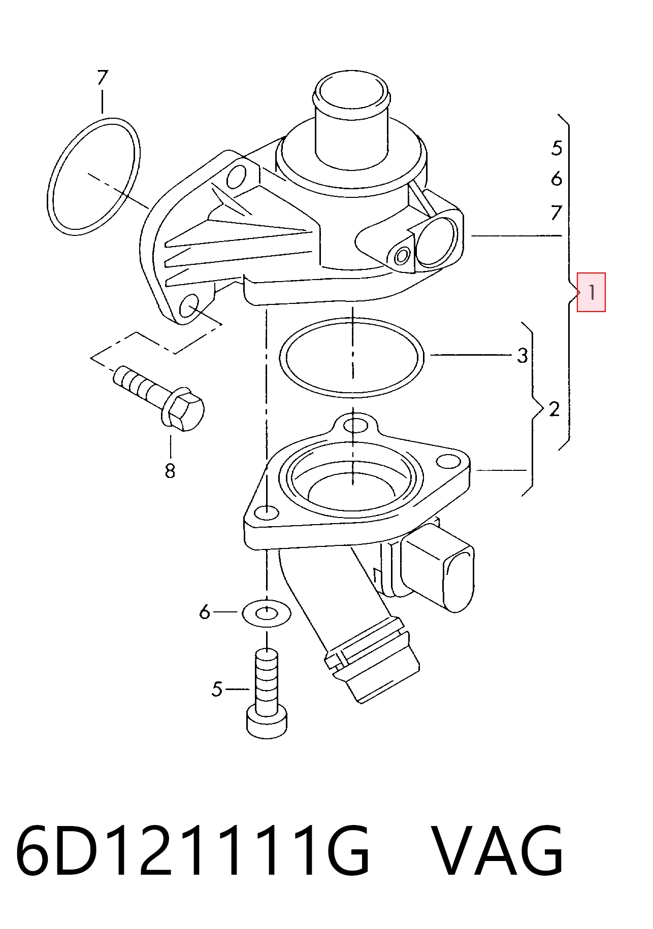 Termostato 6D121111G VAG
