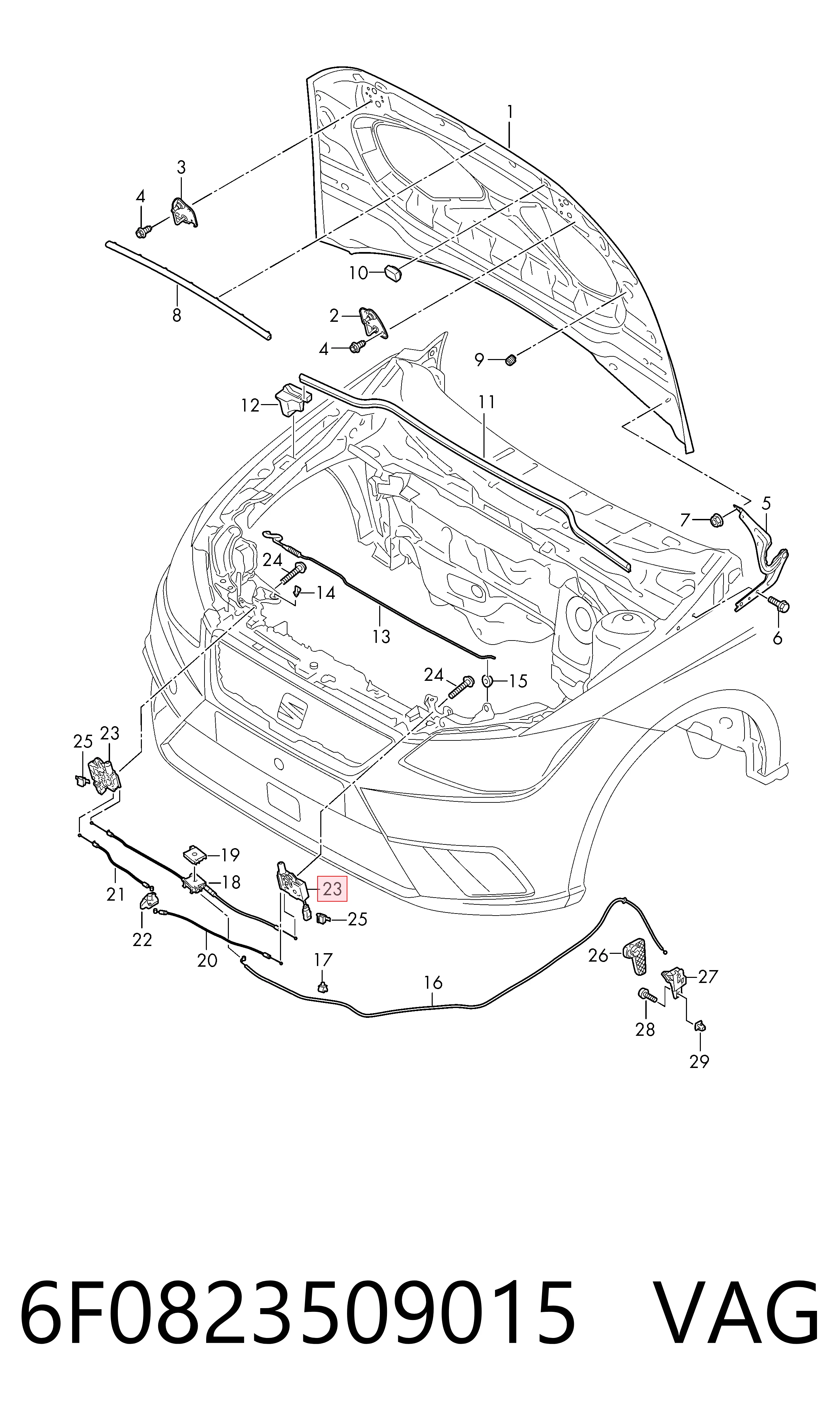 Comprar Cerradura de capó Seat Ibiza V KJ1, KJG