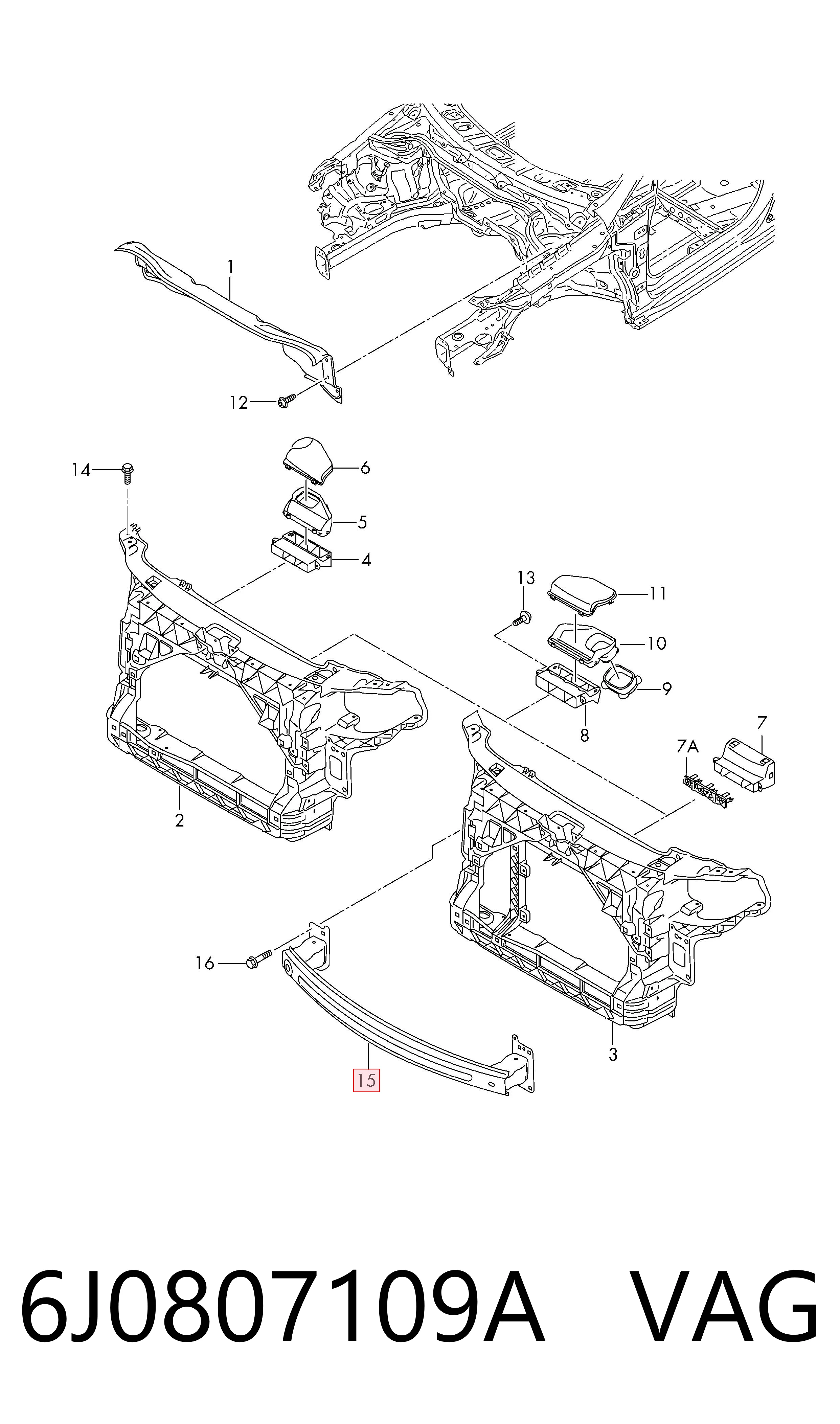 Comprar Refuerzo de parachoques delantero Seat Ibiza IV 6J8, 6P8 a bajo precio