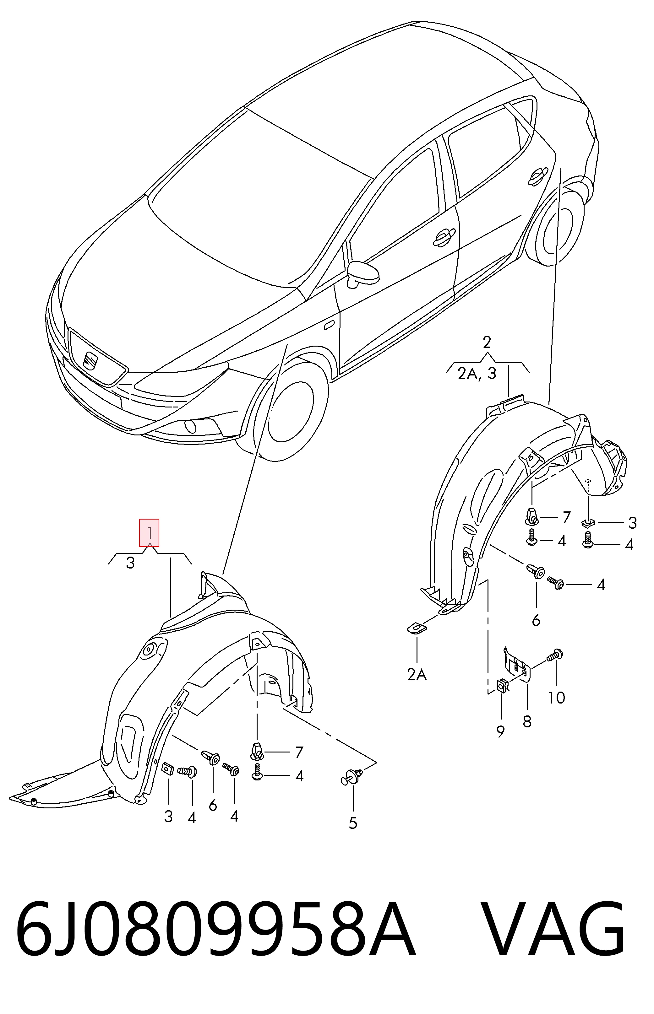 Guardabarros interior derecho, aleta delantera Seat Ibiza IV hatchback (6J5, 6P1) (2008 - 2017) precio, desde 27,67 EUR