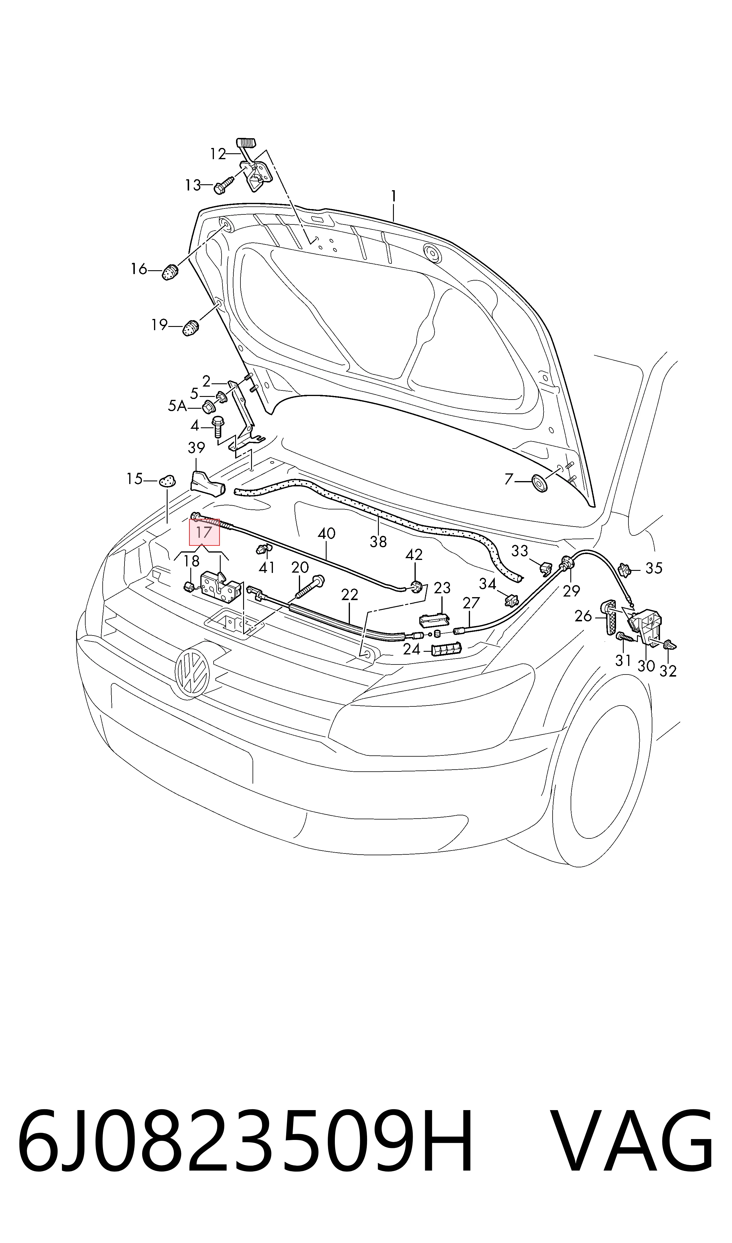  Cerradura de capó Seat Ibiza 4