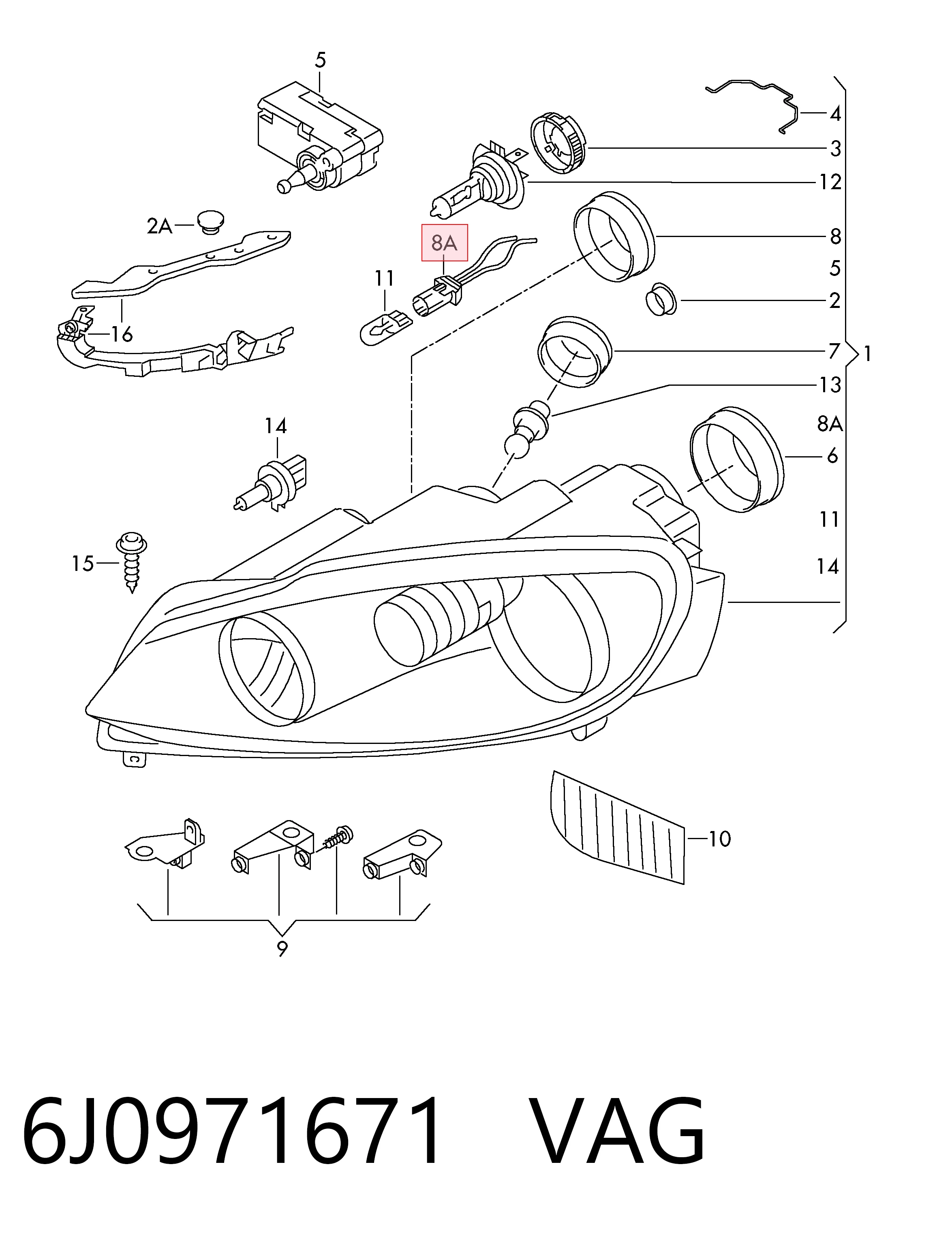  VAG 6J0971671 precio, desde 43,07 EUR